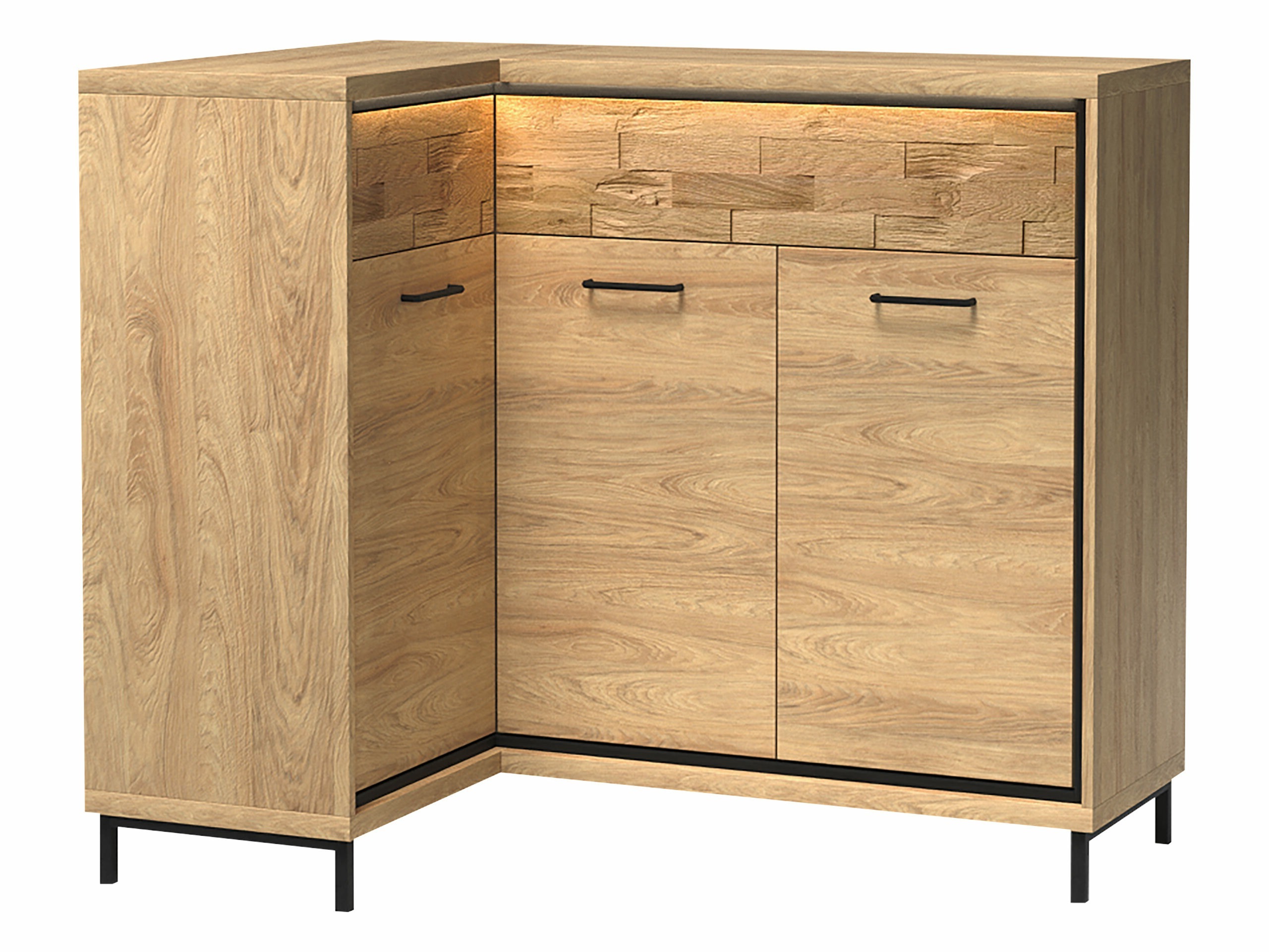 Angolo cassettiera Etrmoni 121 (Luminoso legno + Quercia)