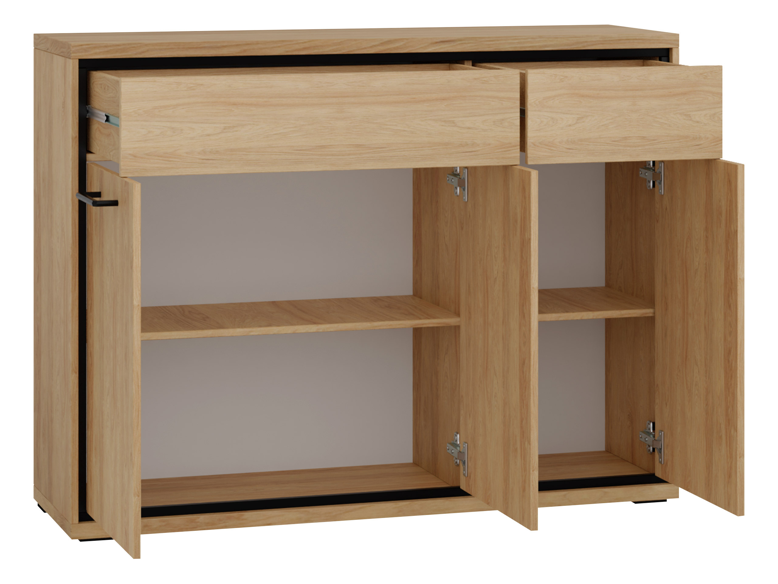 Parete attrezzata Etrmoni 118 (Luminoso legno + Quercia)