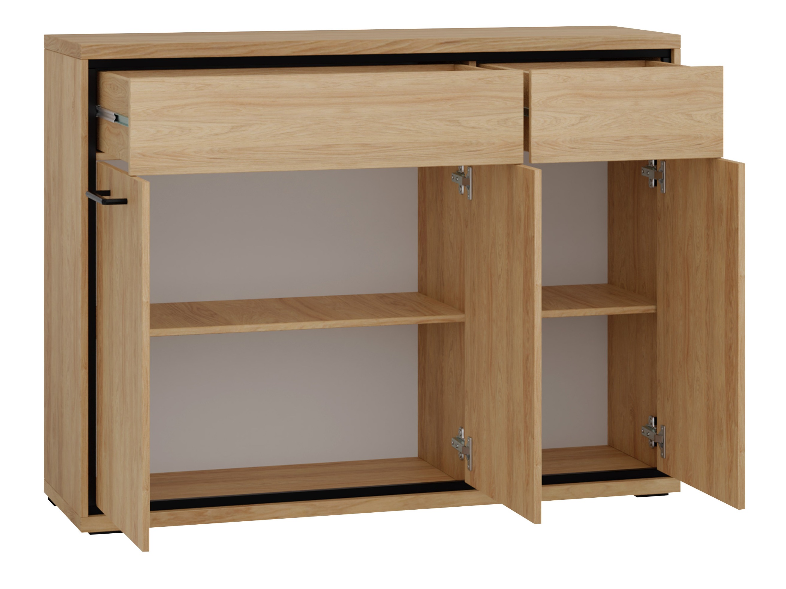 Parete attrezzata Etrmoni 118 (Luminoso legno + Quercia)