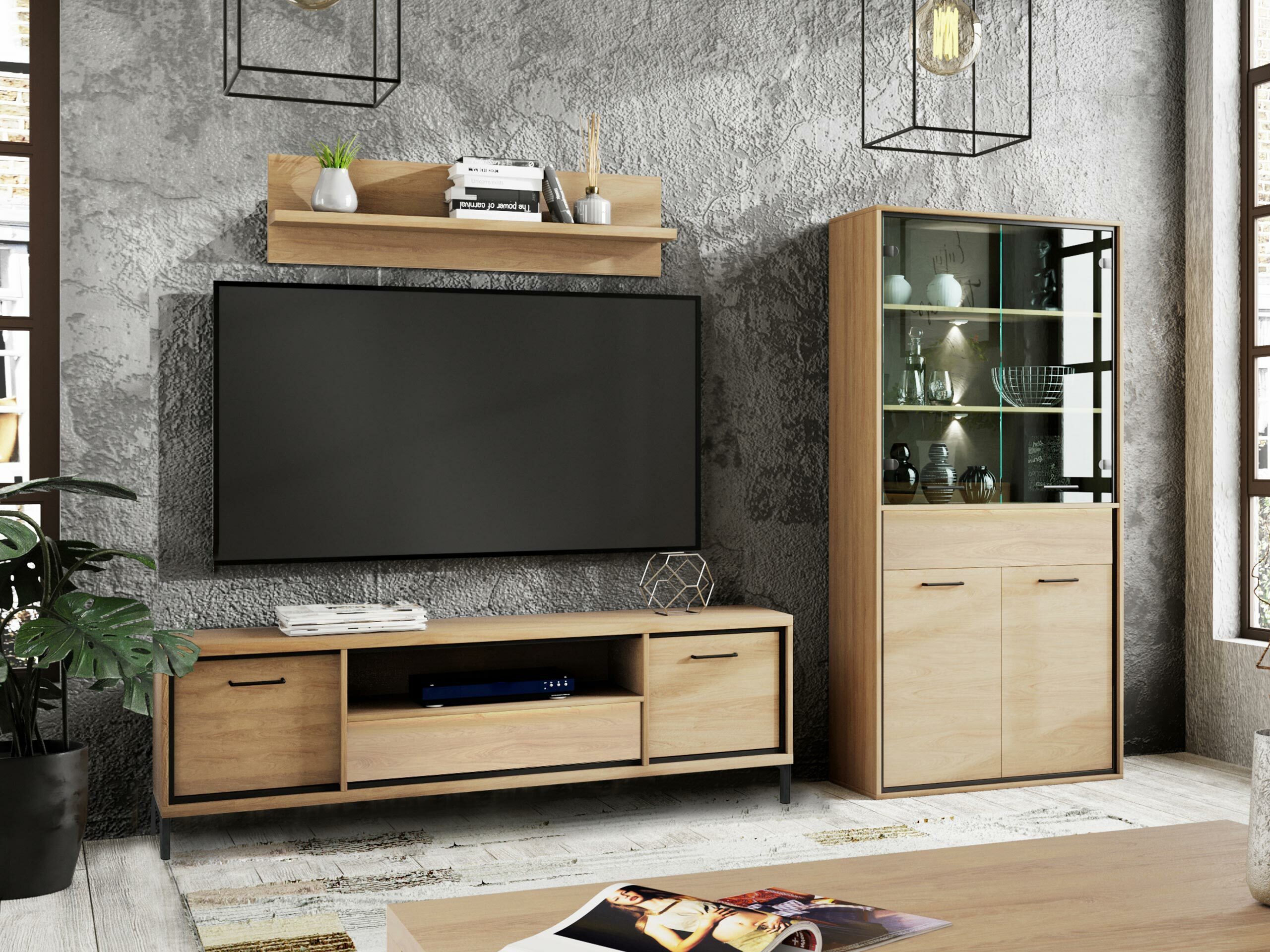 Parete attrezzata Etrmoni 119 (Luminoso legno)