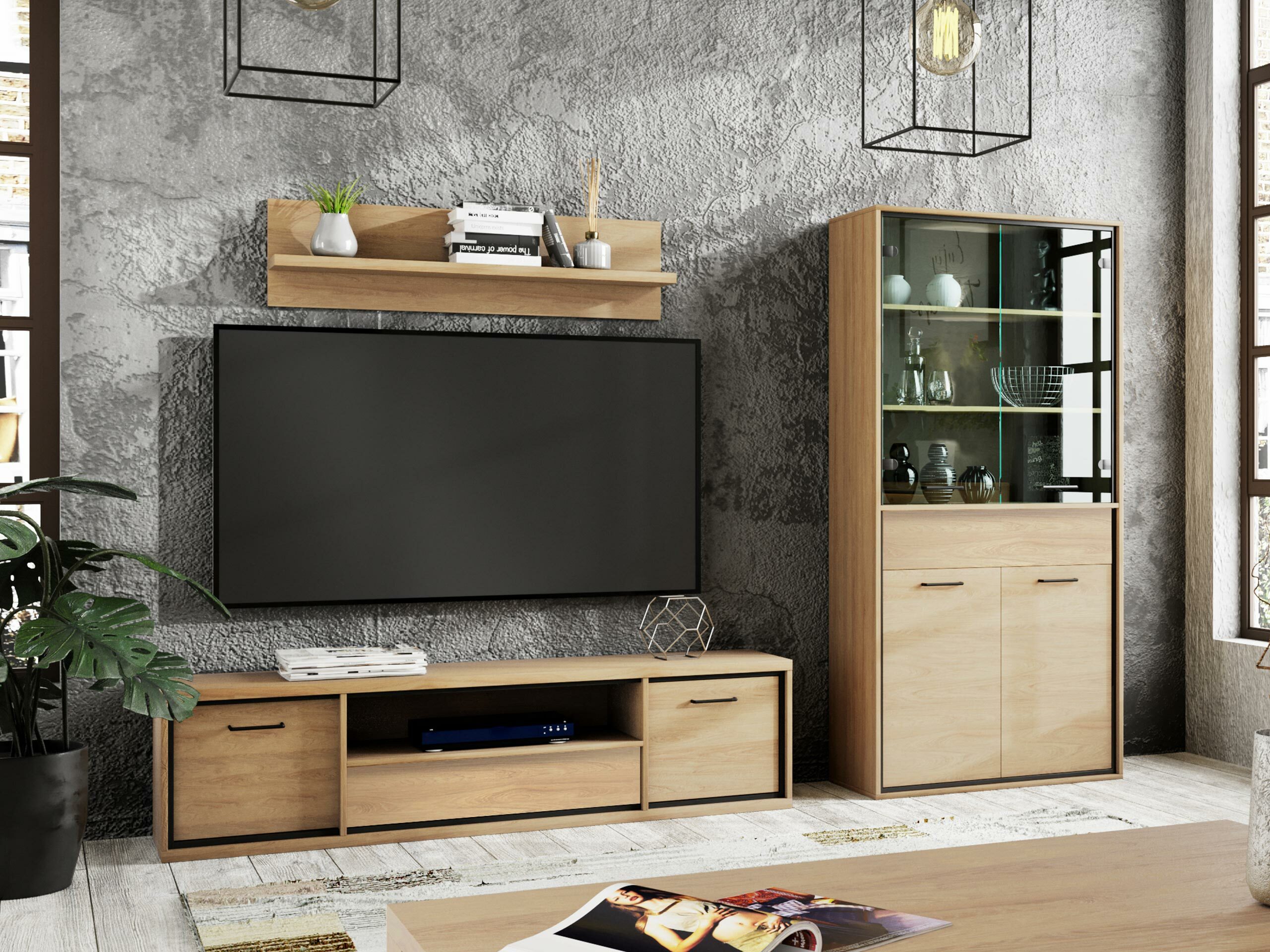 Parete attrezzata Etrmoni 119 (Luminoso legno)