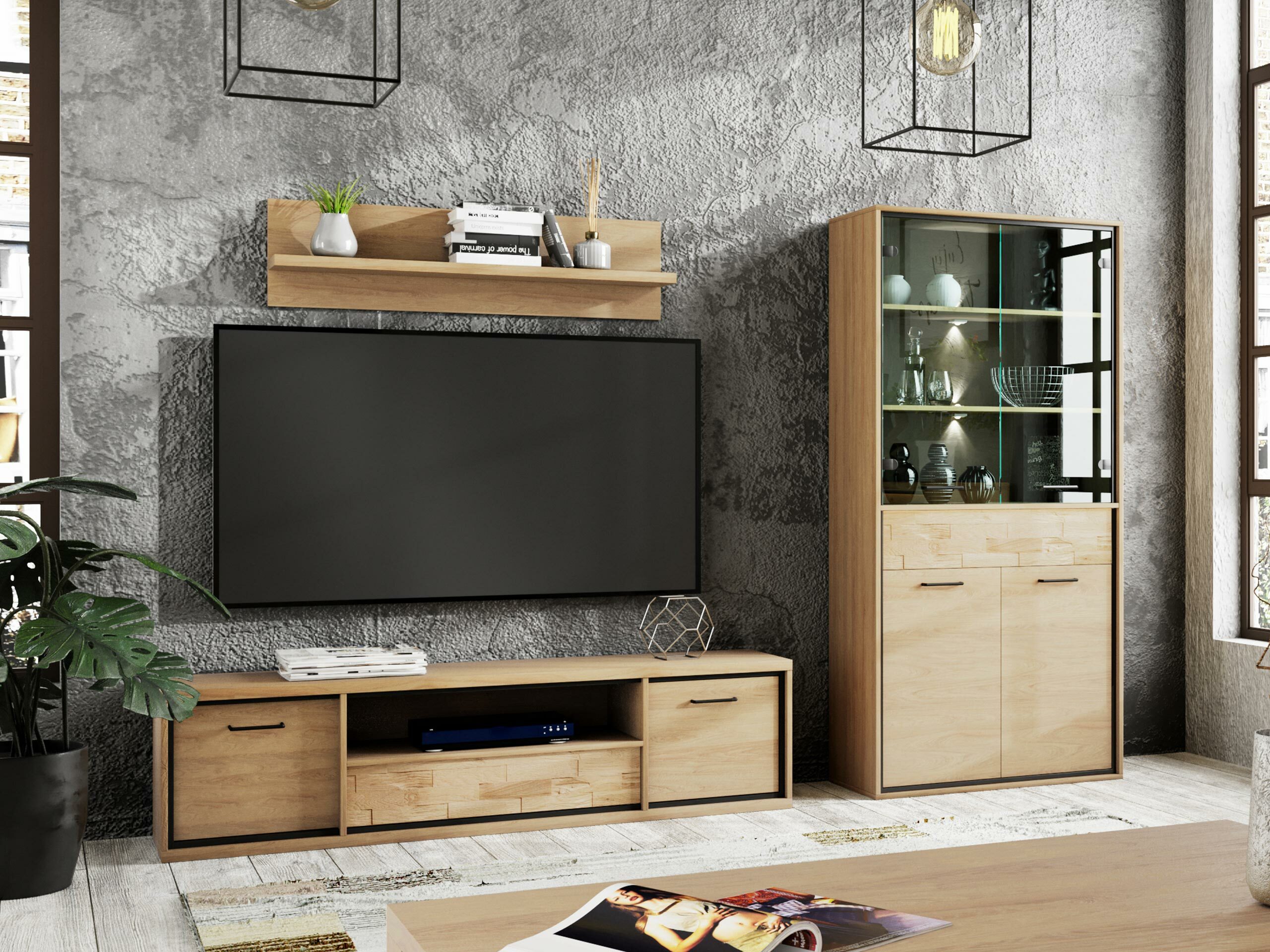 Parete attrezzata Etrmoni 119 (Luminoso legno)
