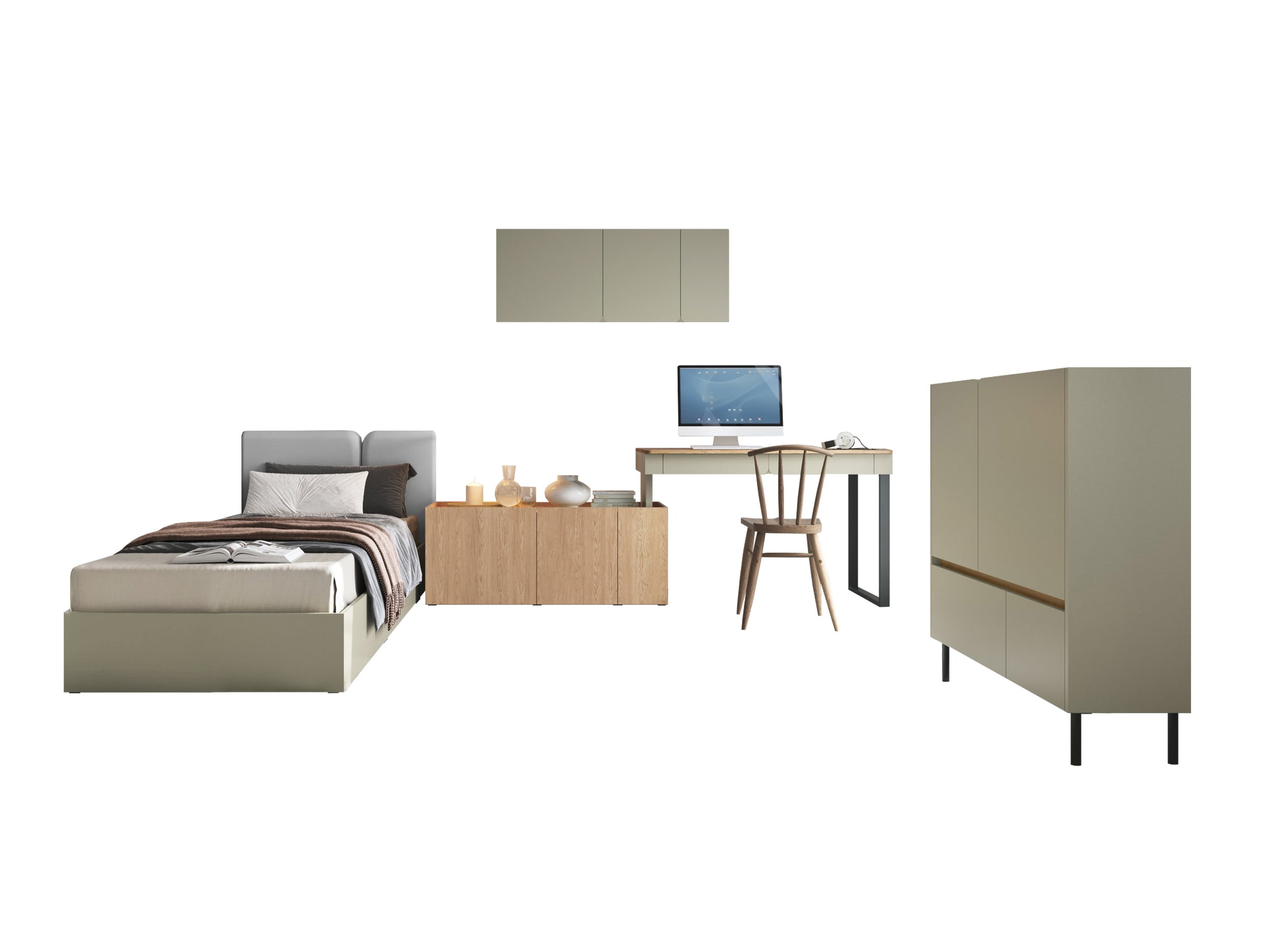 Set di mobili Fiosono 115 (Eucalipto + Quercia)