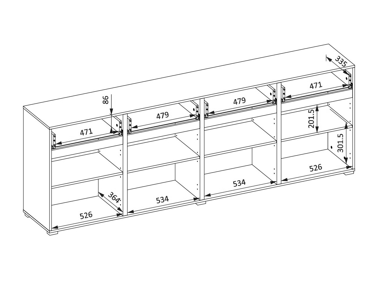 Cassettiera Alfere 100 (Quercia di Wotan)