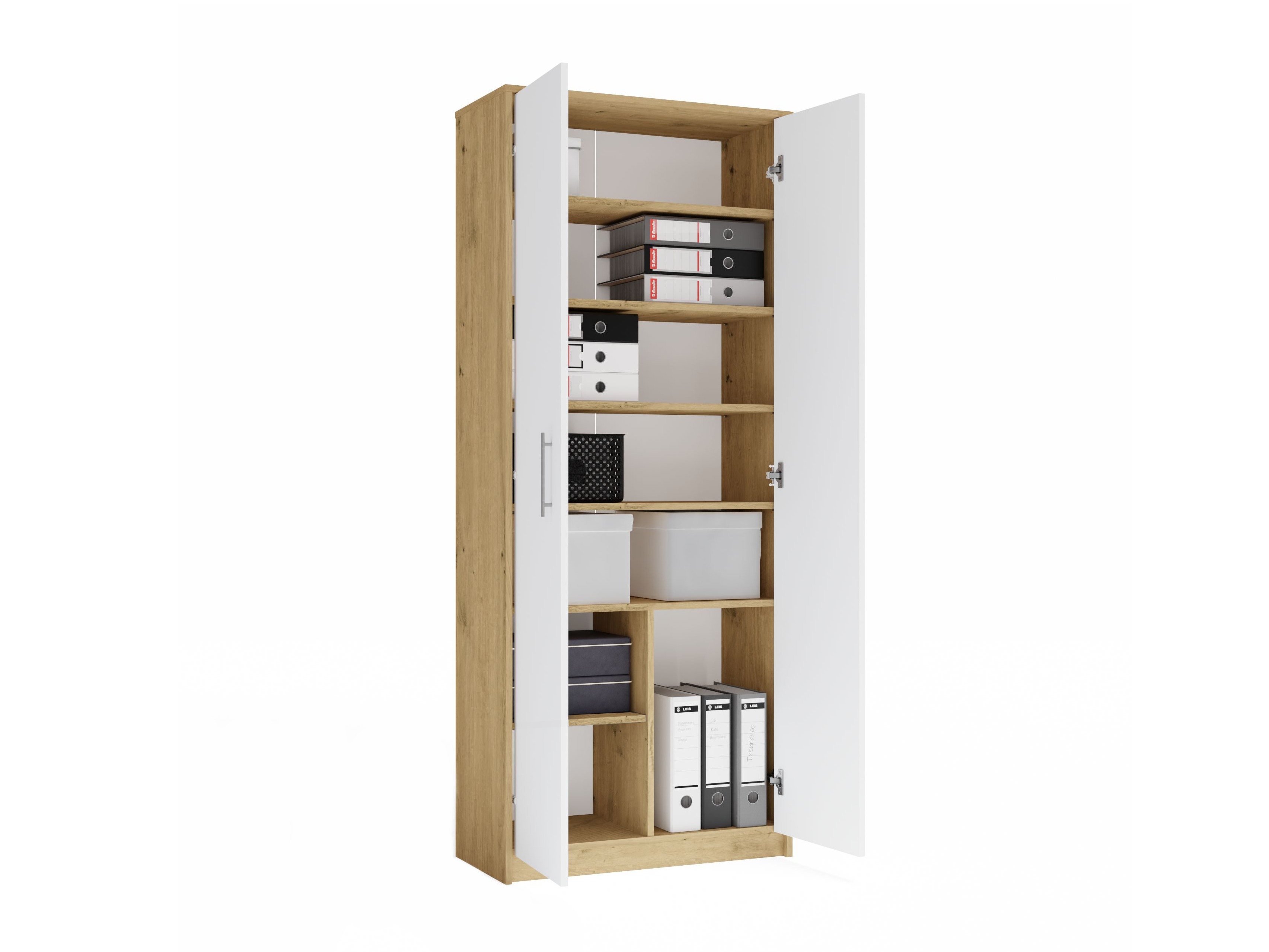Scaffale Mandeville 196 (Rovere Artisan + Bianco)