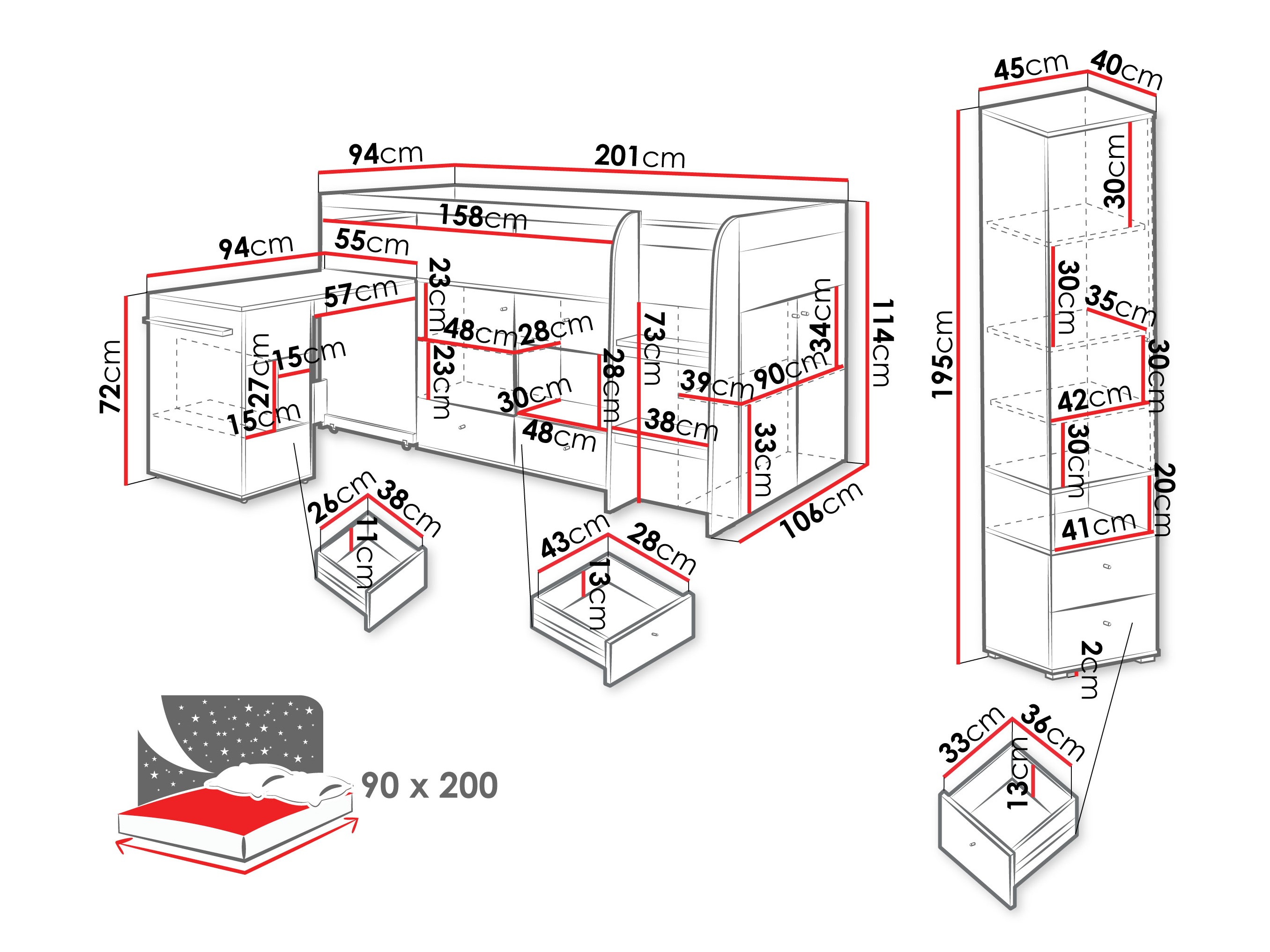 Set Camerette per bambini Ciravie 109