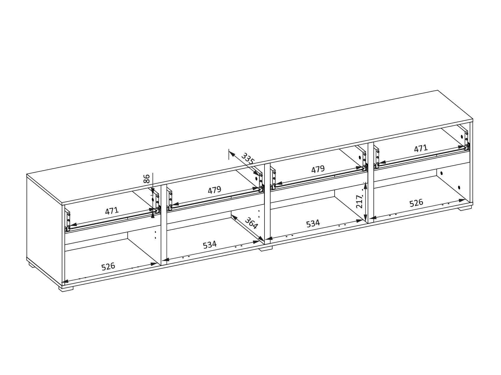 Mobile porta TV Alfere 101 (Quercia di Wotan)