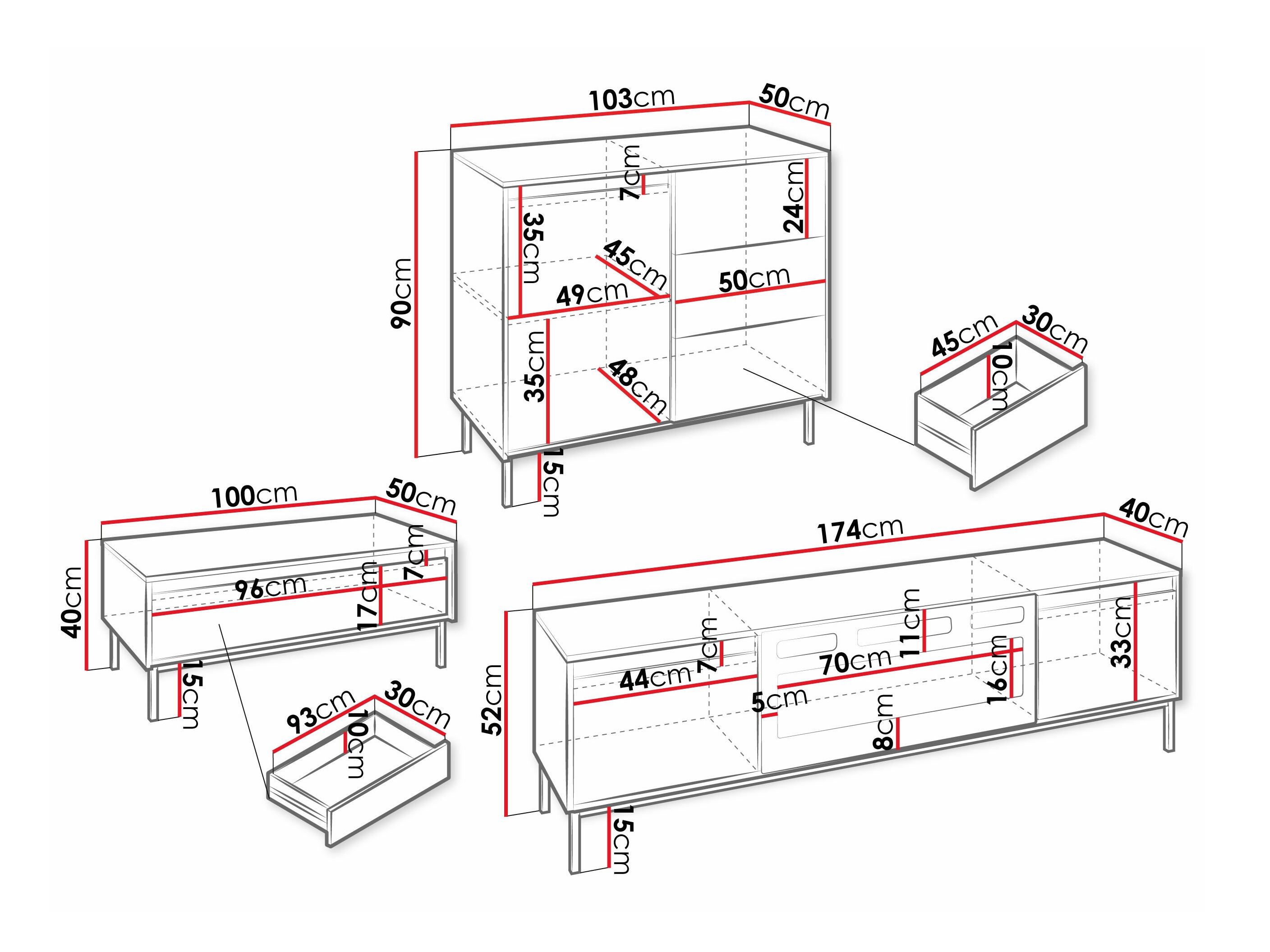 Parete attrezzata Comfivo Delruva IV (Bianco)