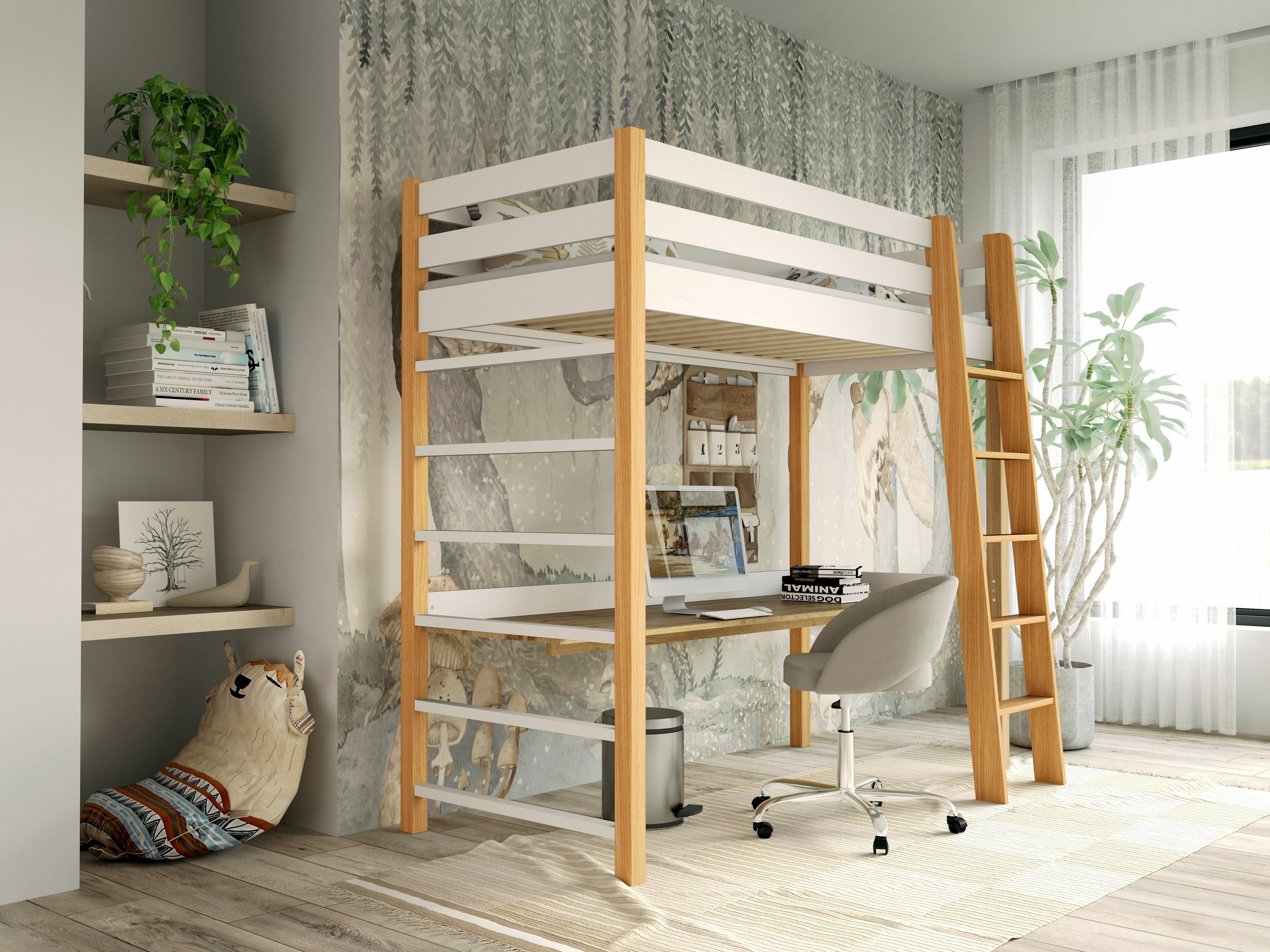 Letto alto Ogden 173 (Bianco)