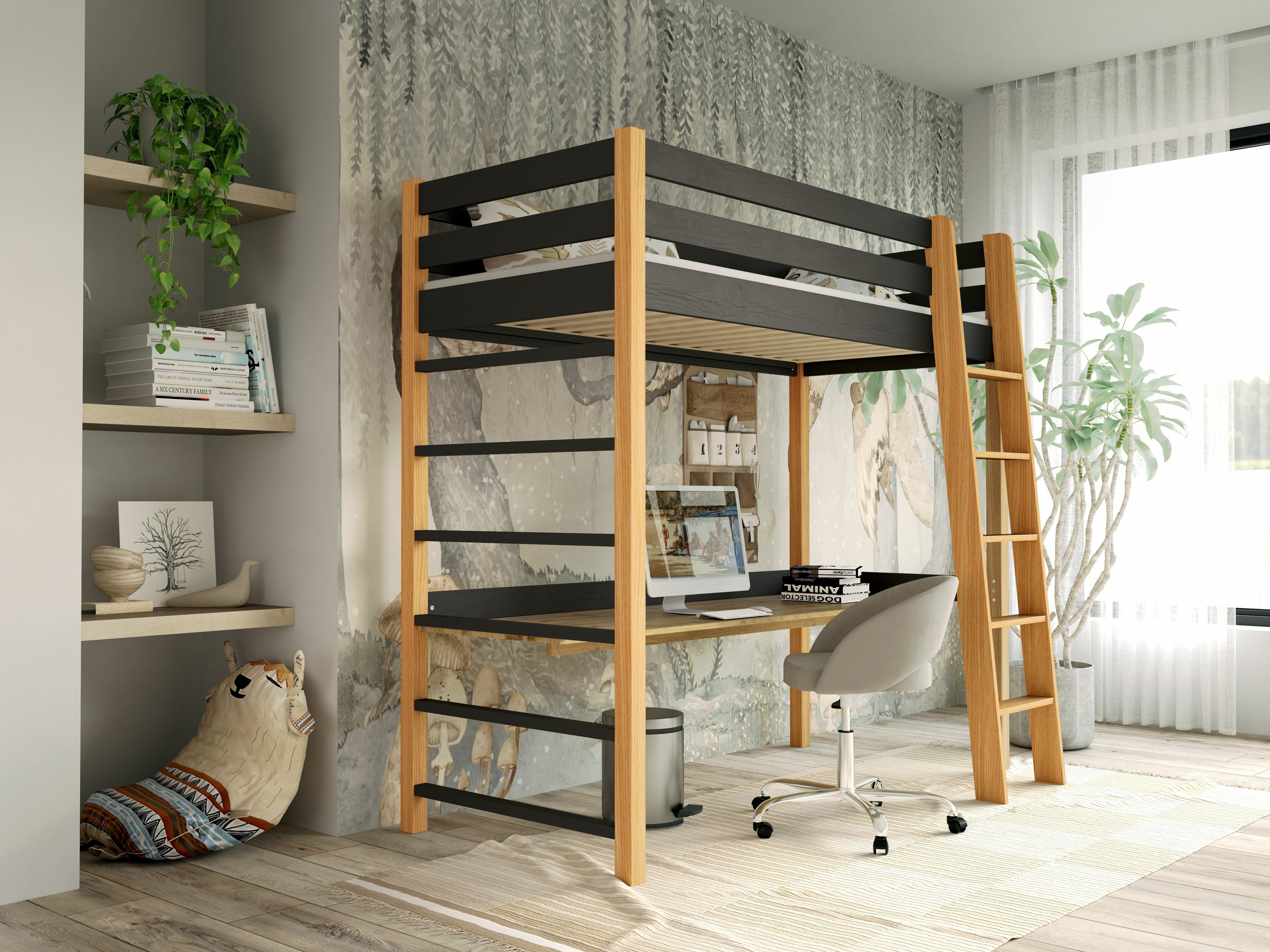 Letto alto Ogden 173 (Nero)