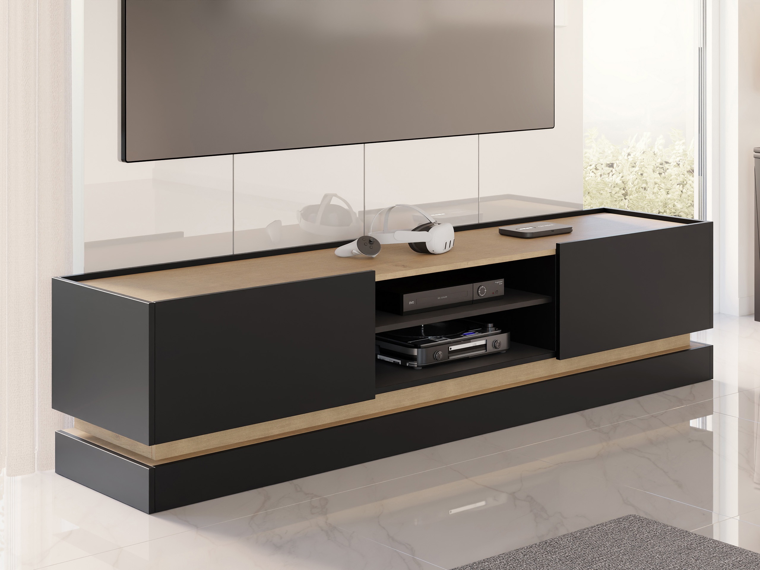Mobile porta TV Comfivo Tilia (Nero + Quercia)