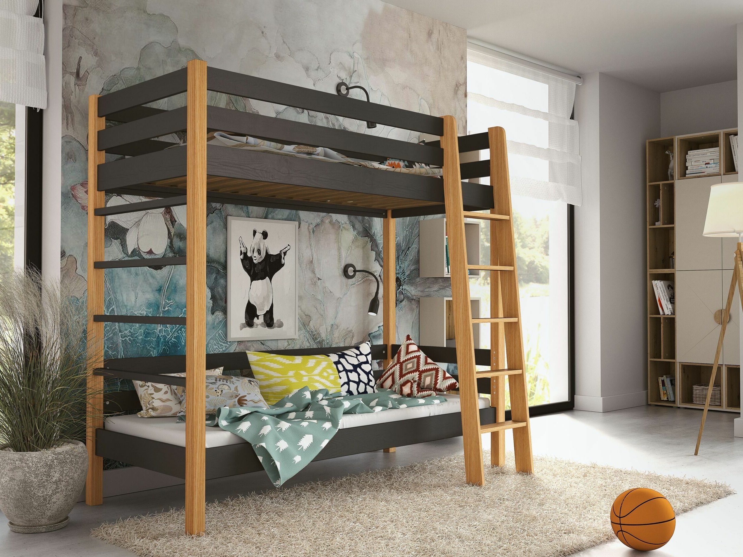 Letto a castello Ogden 174 (Nero)