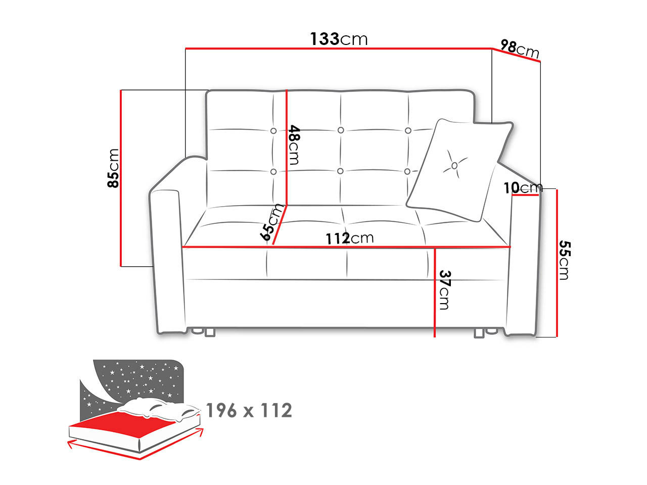 Divano letto Seruna II (Nazar 225.01)