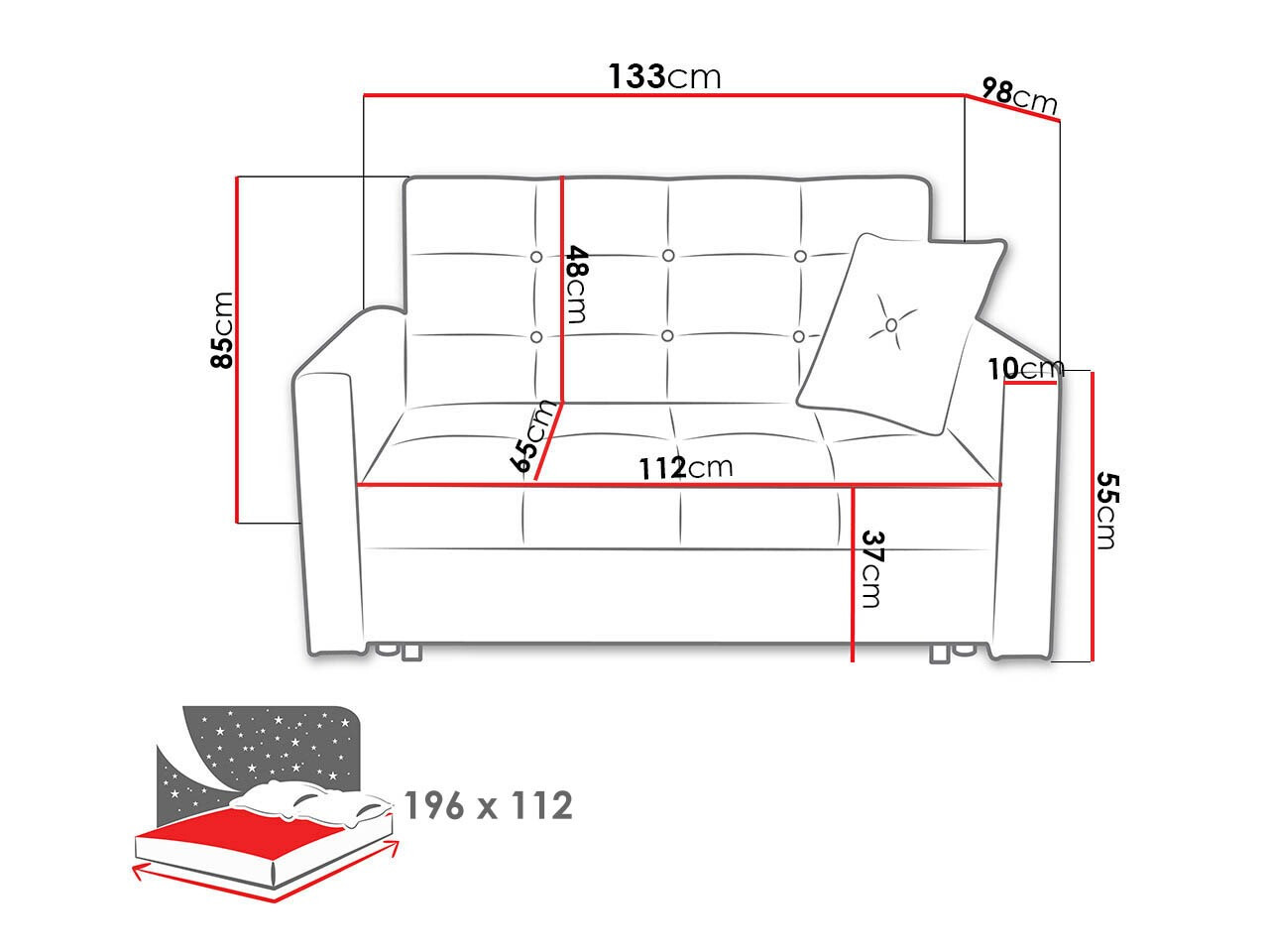 Divano letto Seruna II (Nazar 225.06)