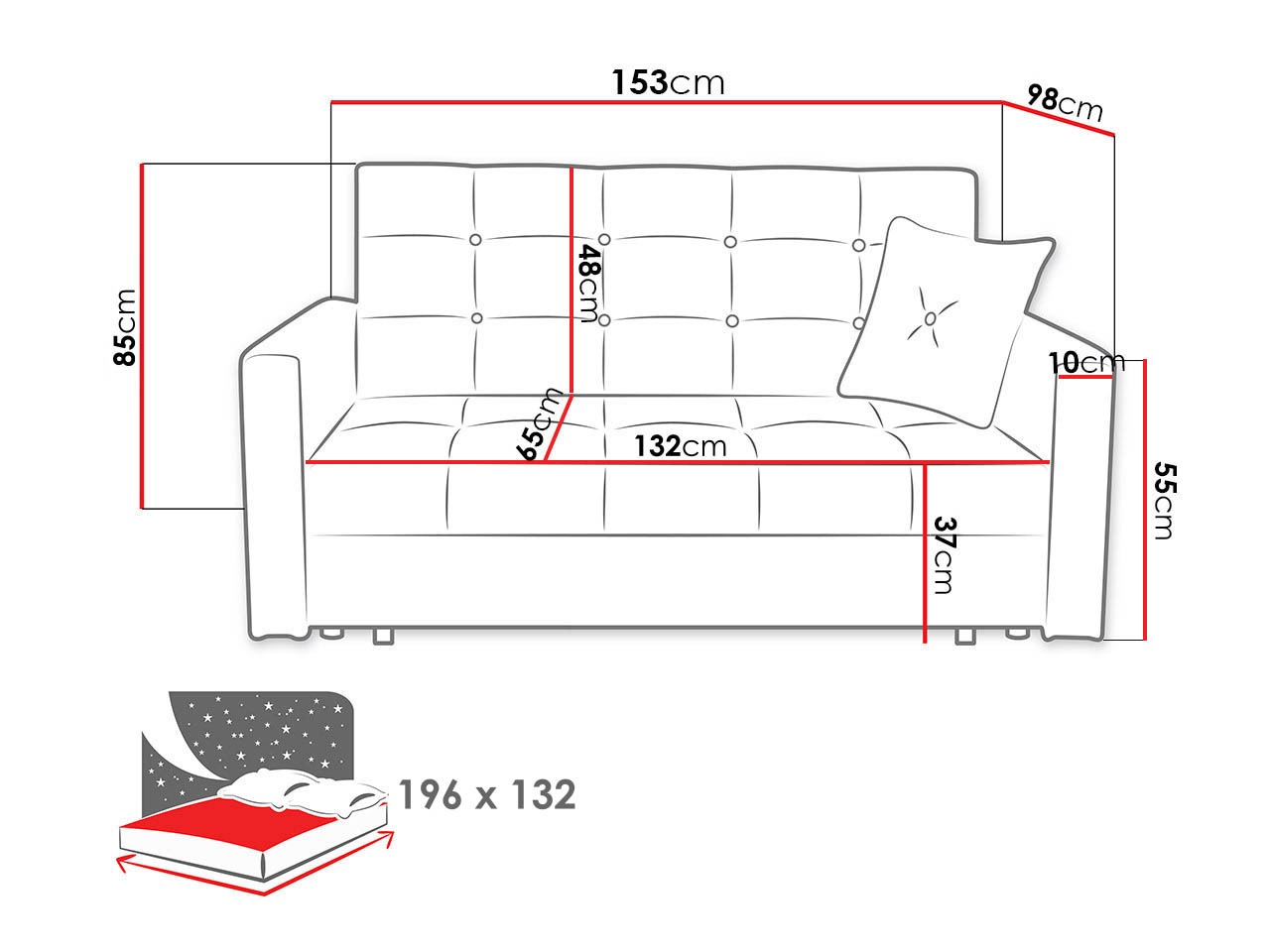 Divano letto Seruna III (Nazar 225.05)