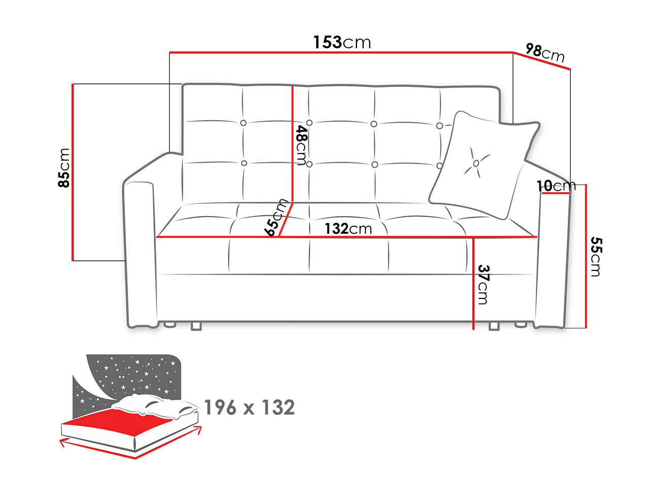 Divano letto Seruna III (Tatum 278)