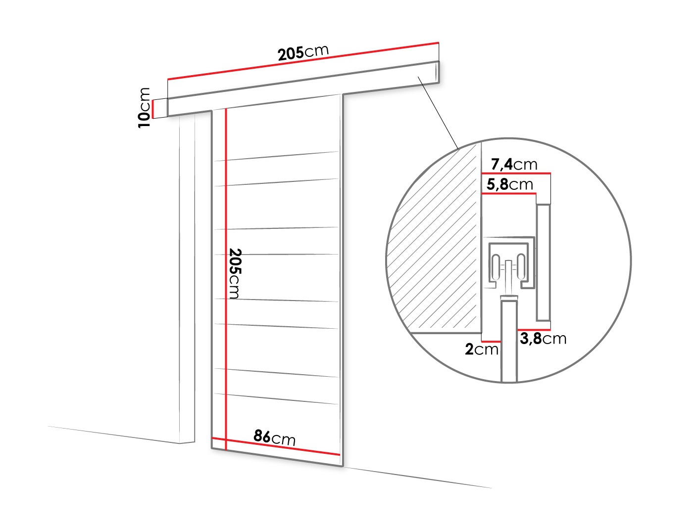 Porte scorrevoli Closico Materia V (Cachemire + Bianco)