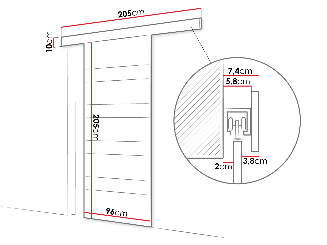 Porte scorrevoli Closico Portalis V (Cachemire + Bianco)