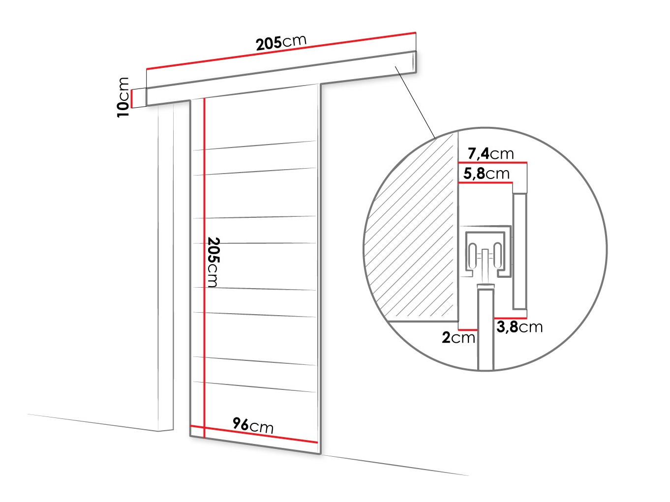 Porte scorrevoli Closico Portalis V (Cachemire + Nero)