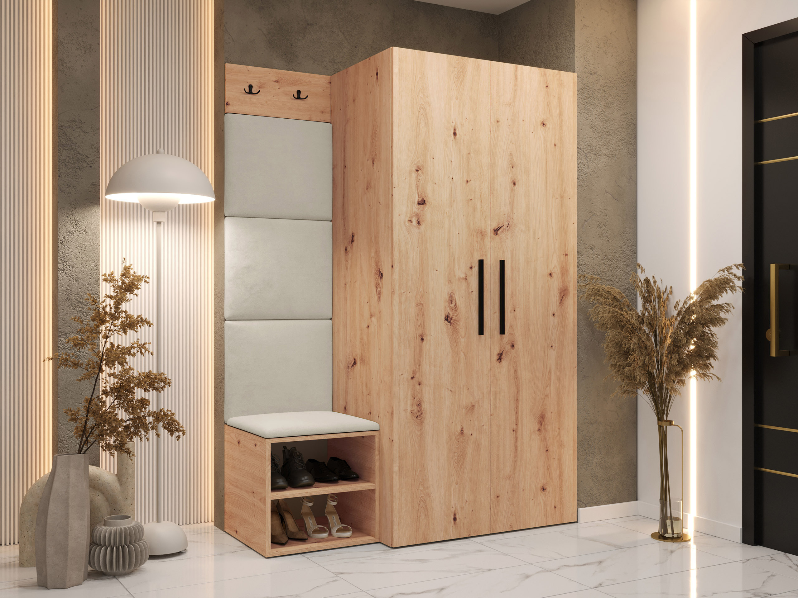 Set arredo da corridoio Nitos IV (Rovere Artisan)