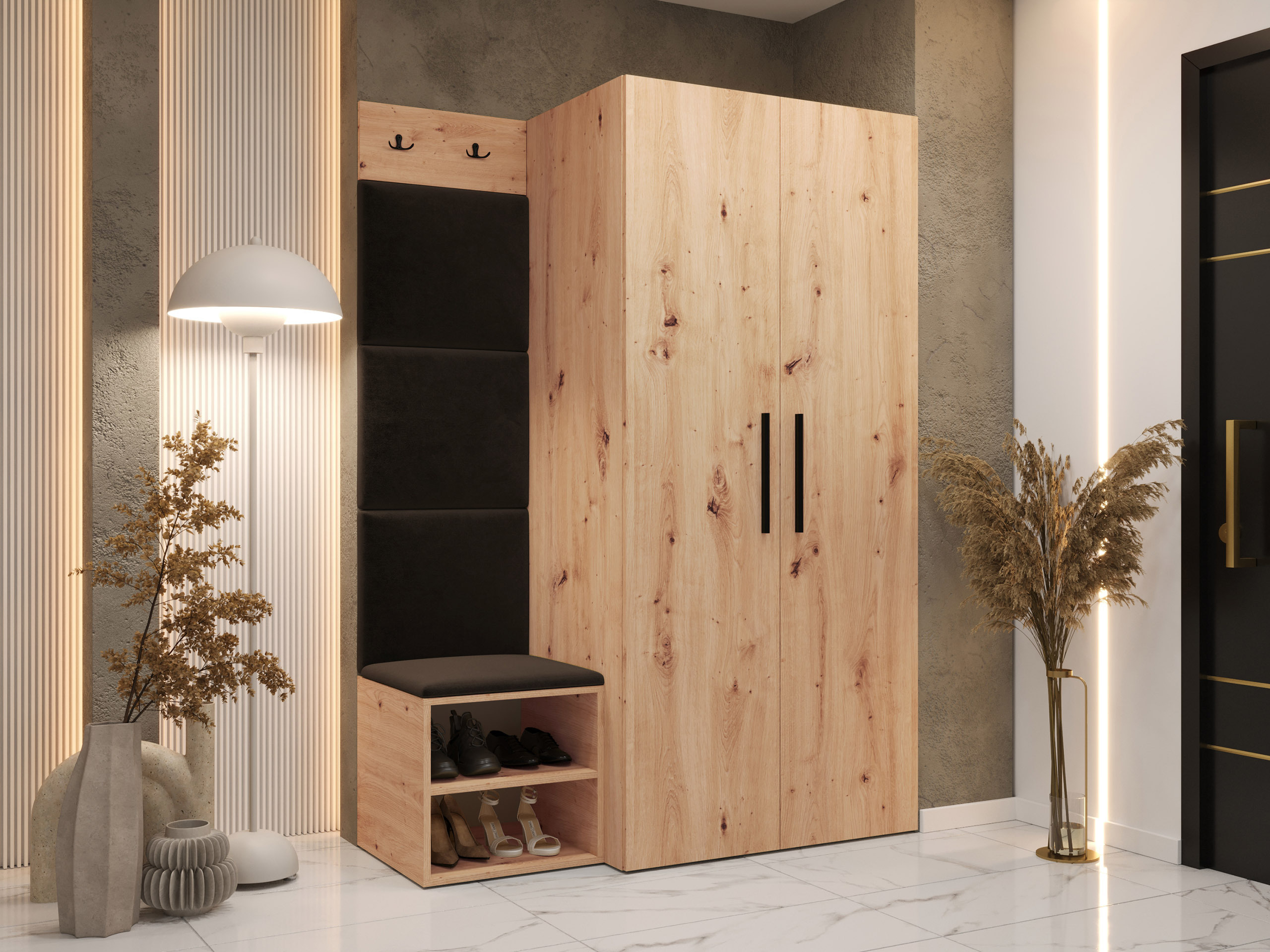 Set arredo da corridoio Nitos IV (Rovere Artisan)