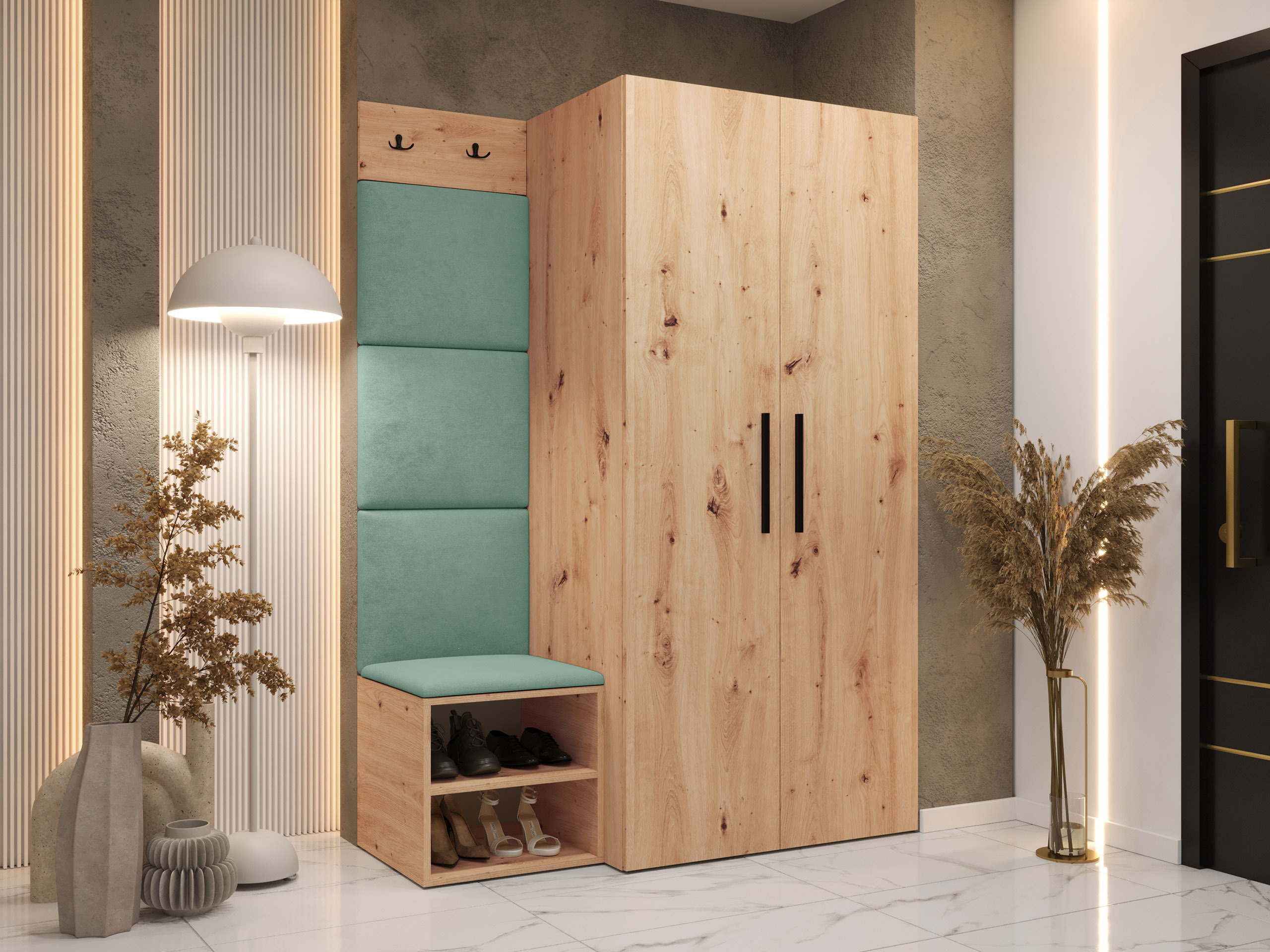 Set arredo da corridoio Nitos IV (Rovere Artisan)