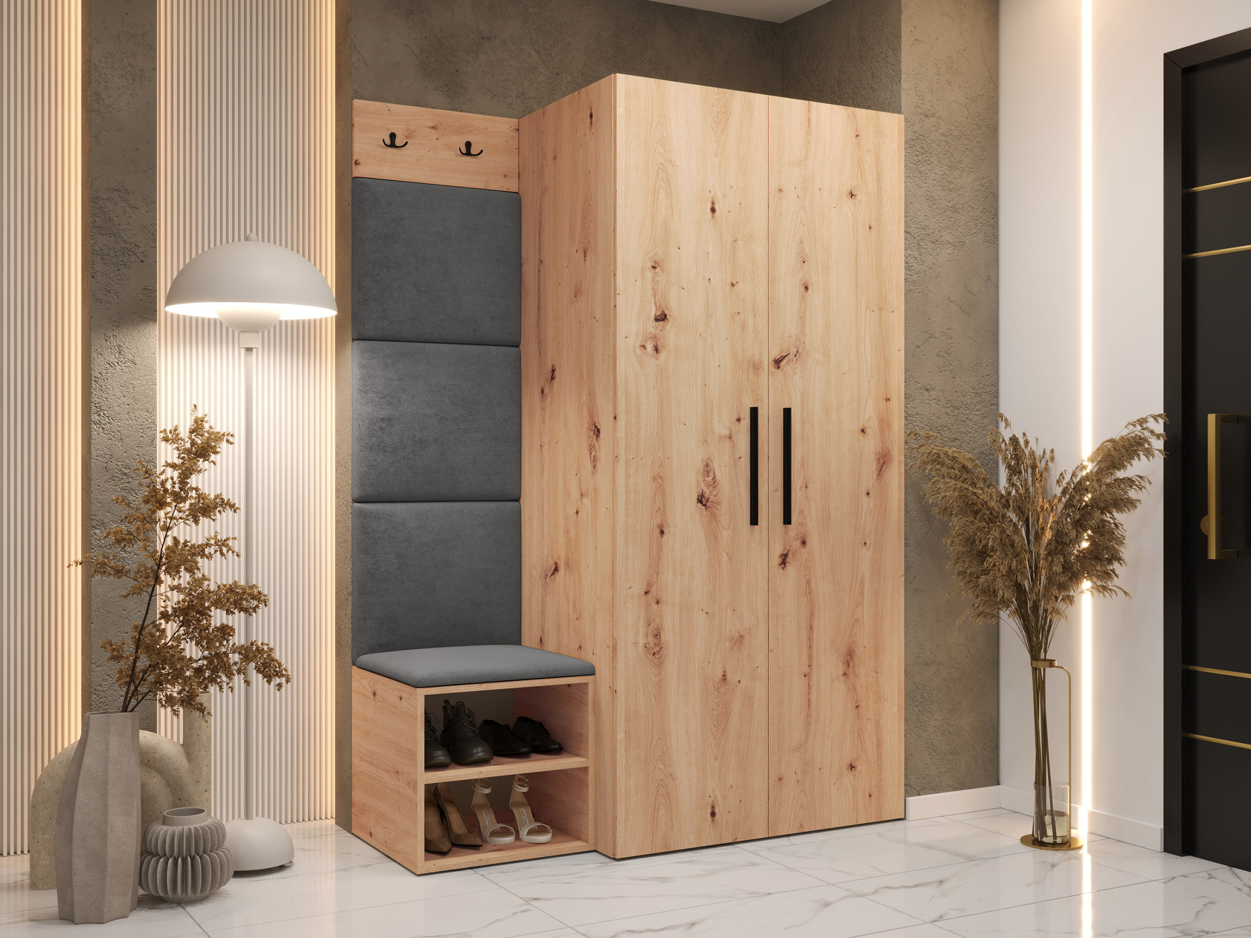 Set arredo da corridoio Nitos IV (Rovere Artisan)