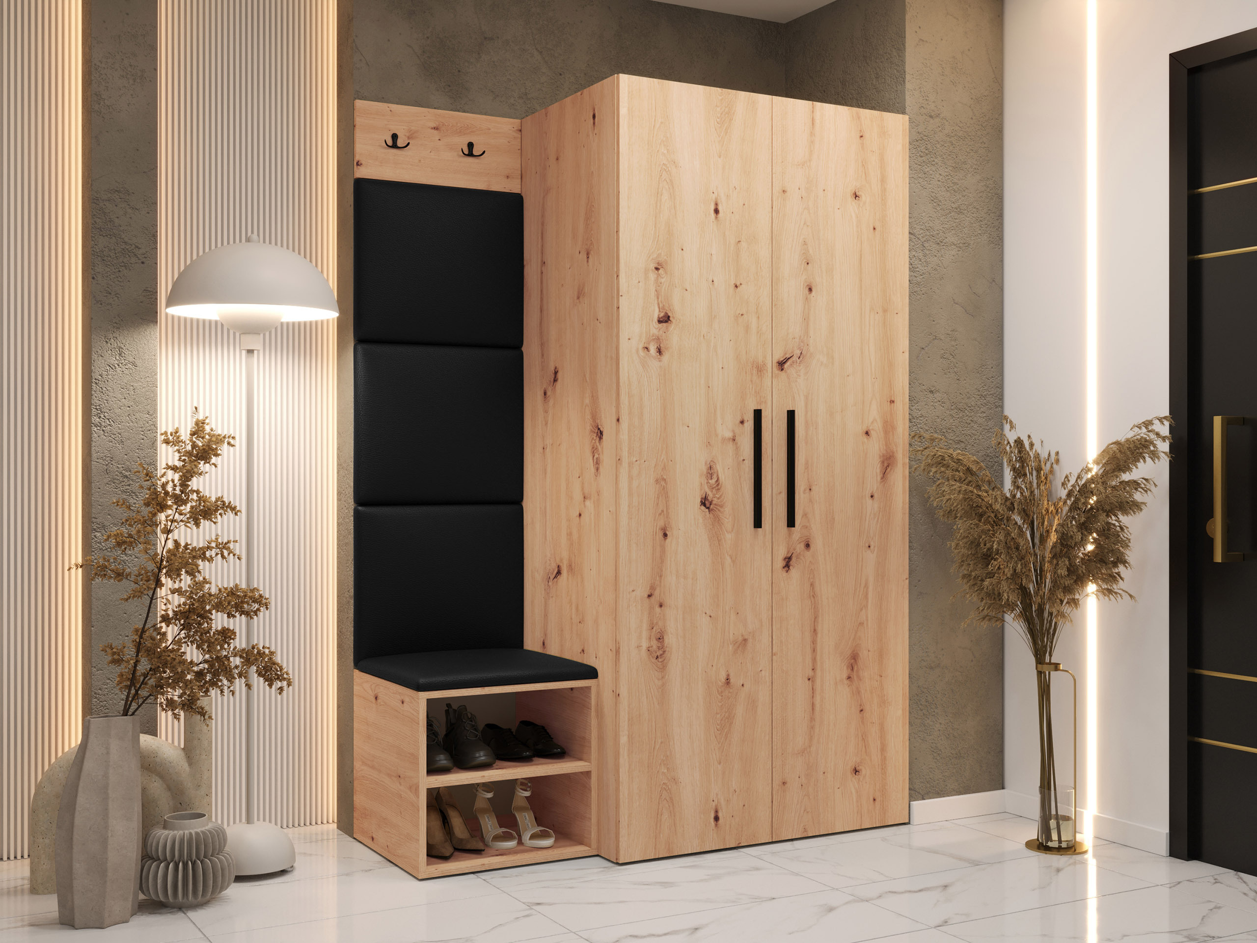 Set arredo da corridoio Nitos IV (Rovere Artisan)