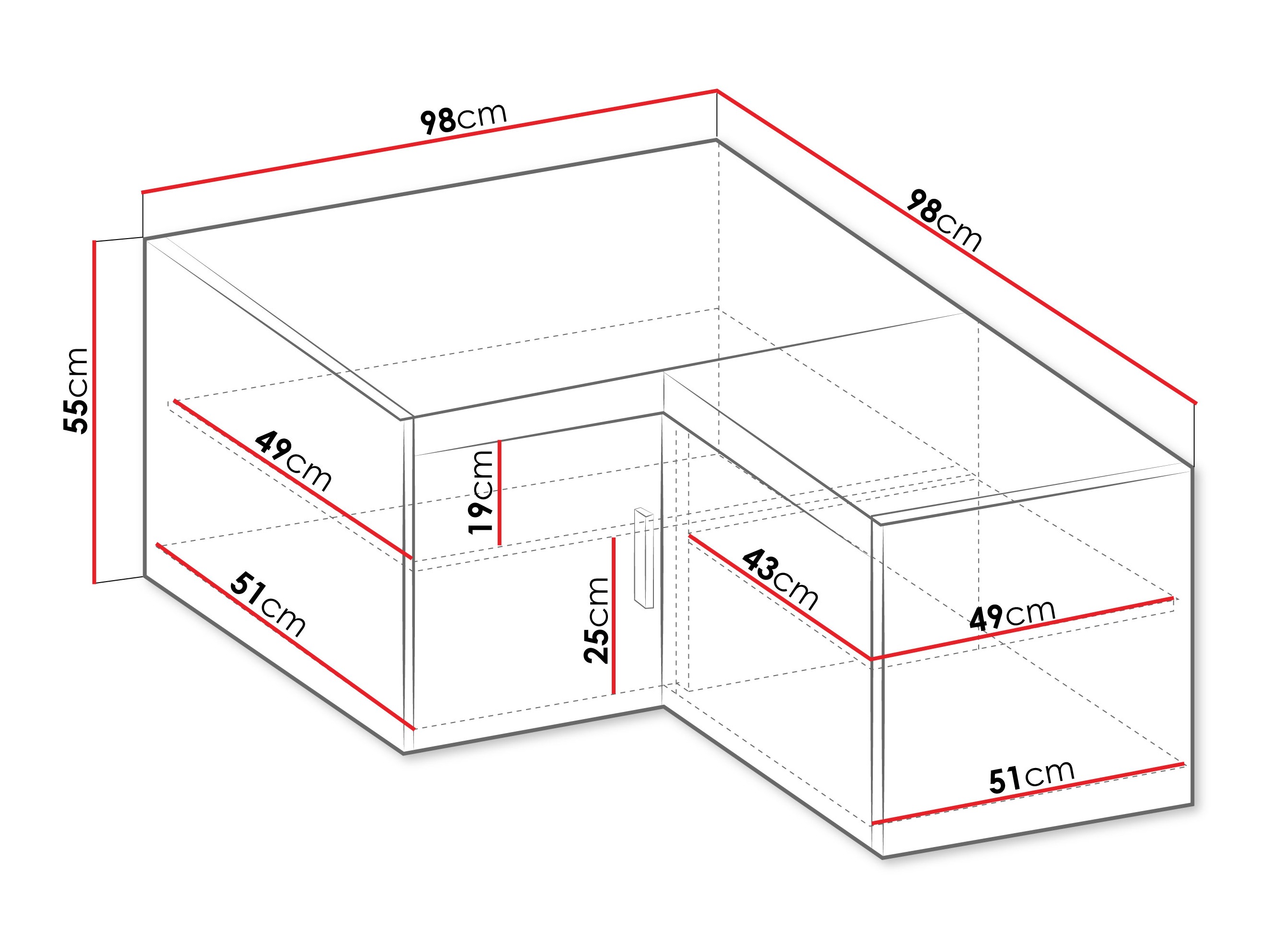 Mobile ad angolo Novduni 118 (Quercia)