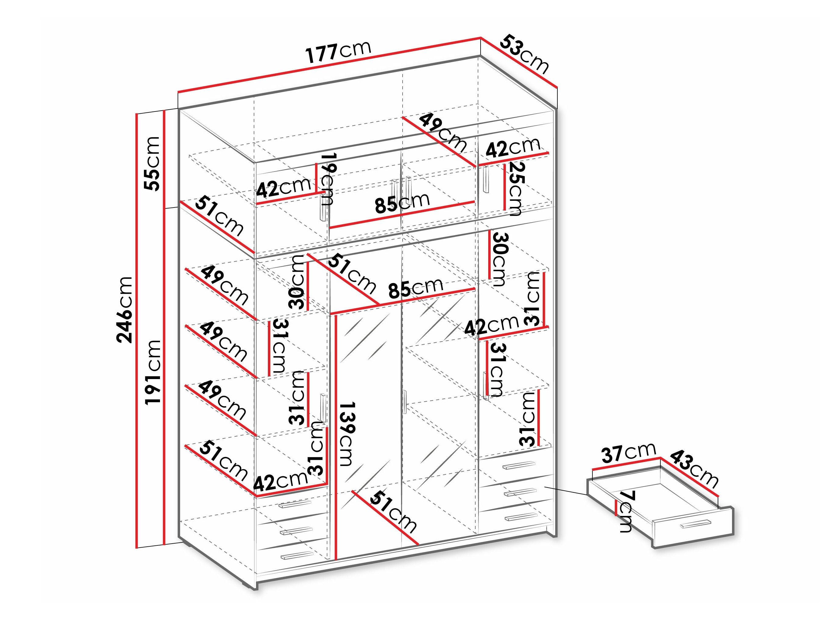 Armadio Novduni 120 (Bianco)