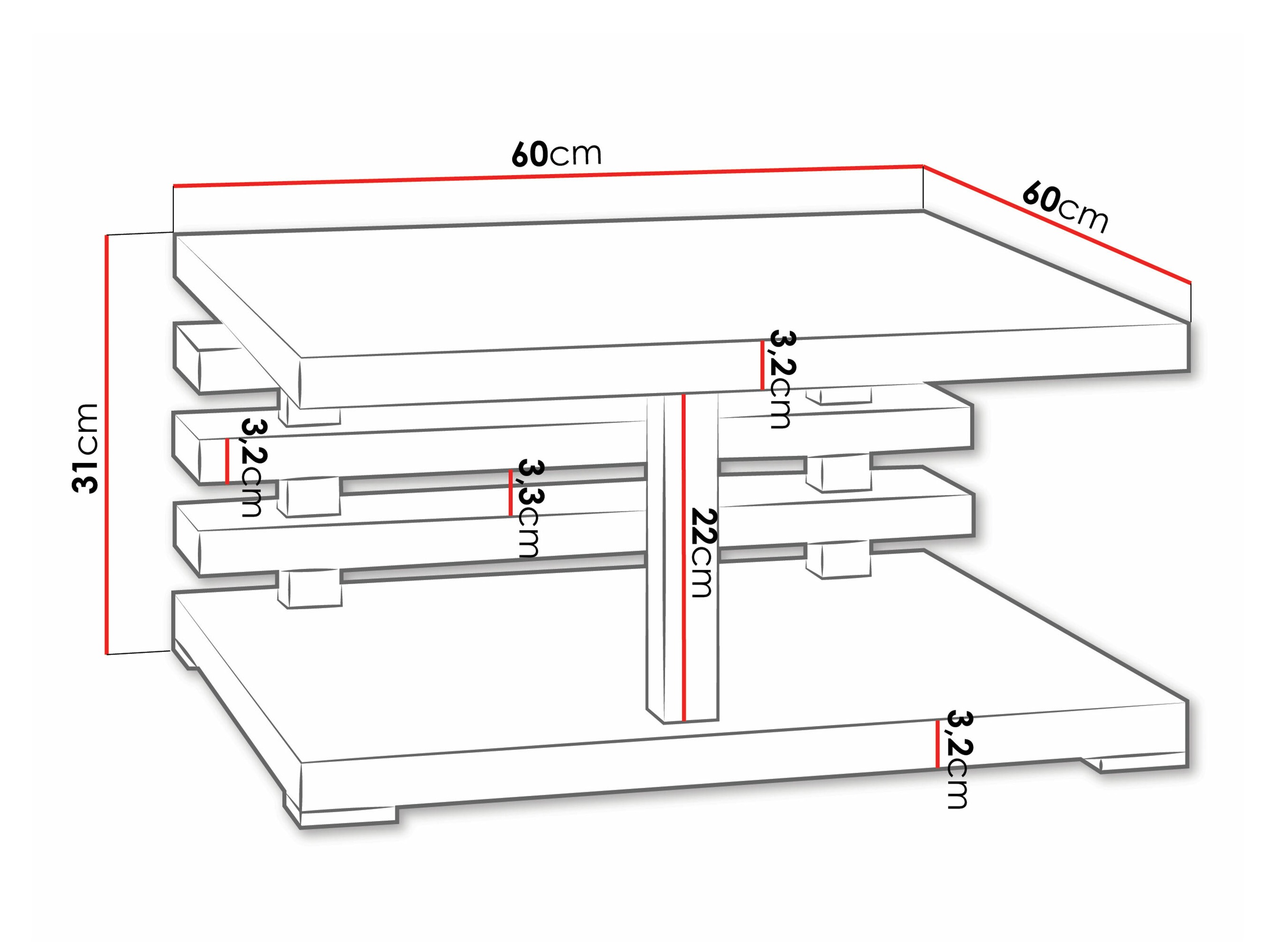Tavolino da caffè Goodyear 122 (Opaca bianco)