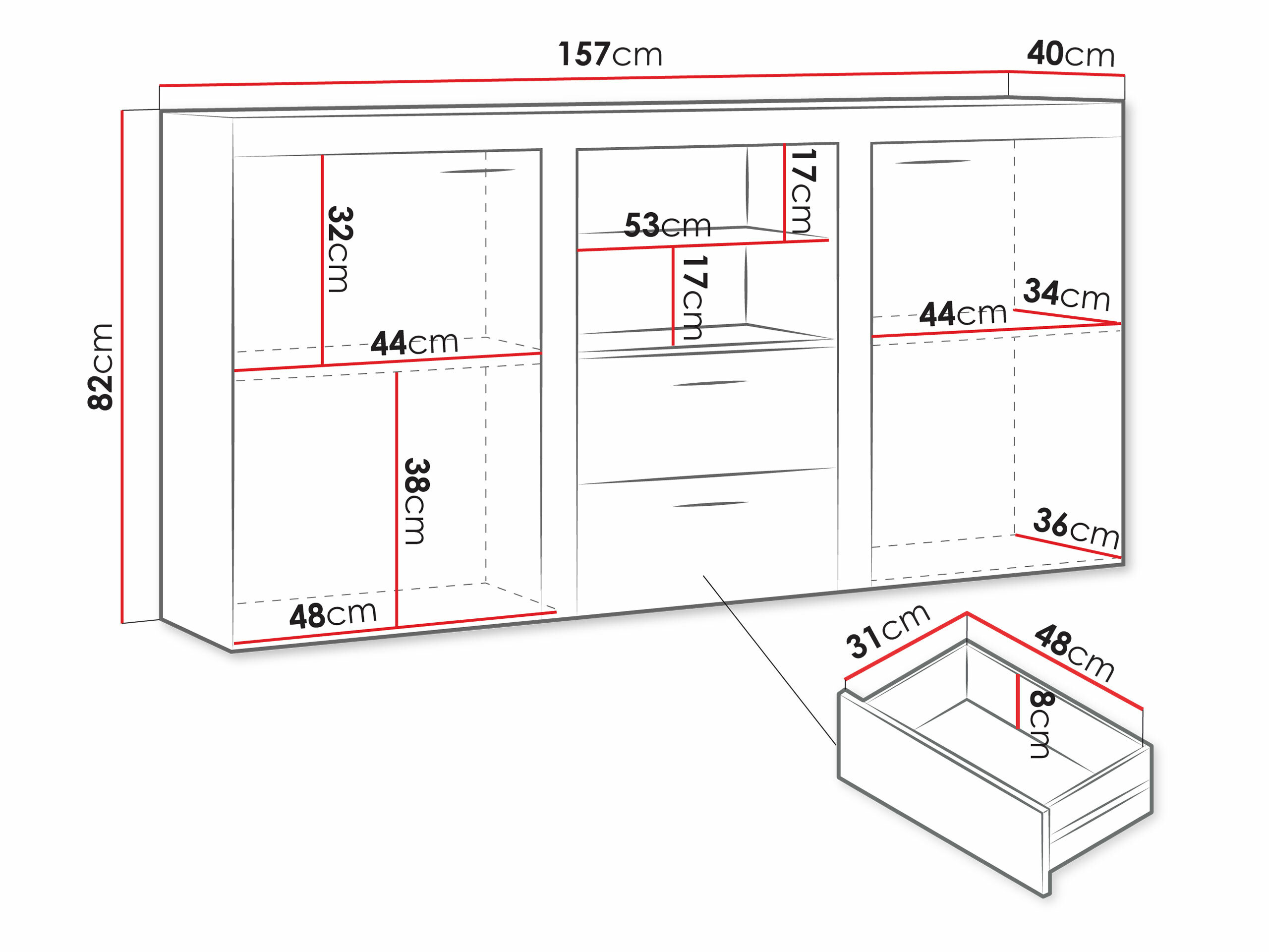 Cassettiera Univio (Bianco)