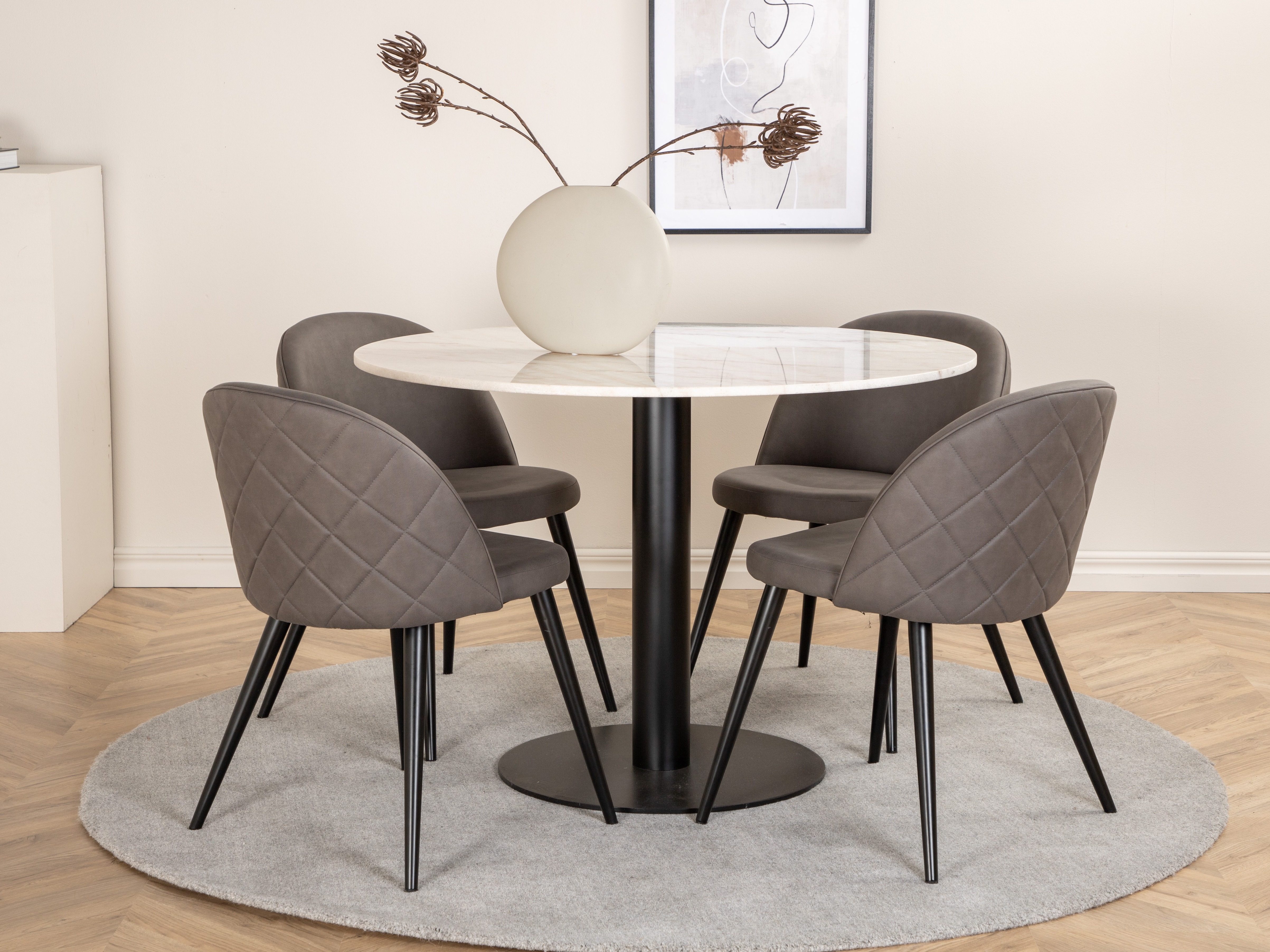 Tavolo Dallas 175 (Marmo bianco + Nero)