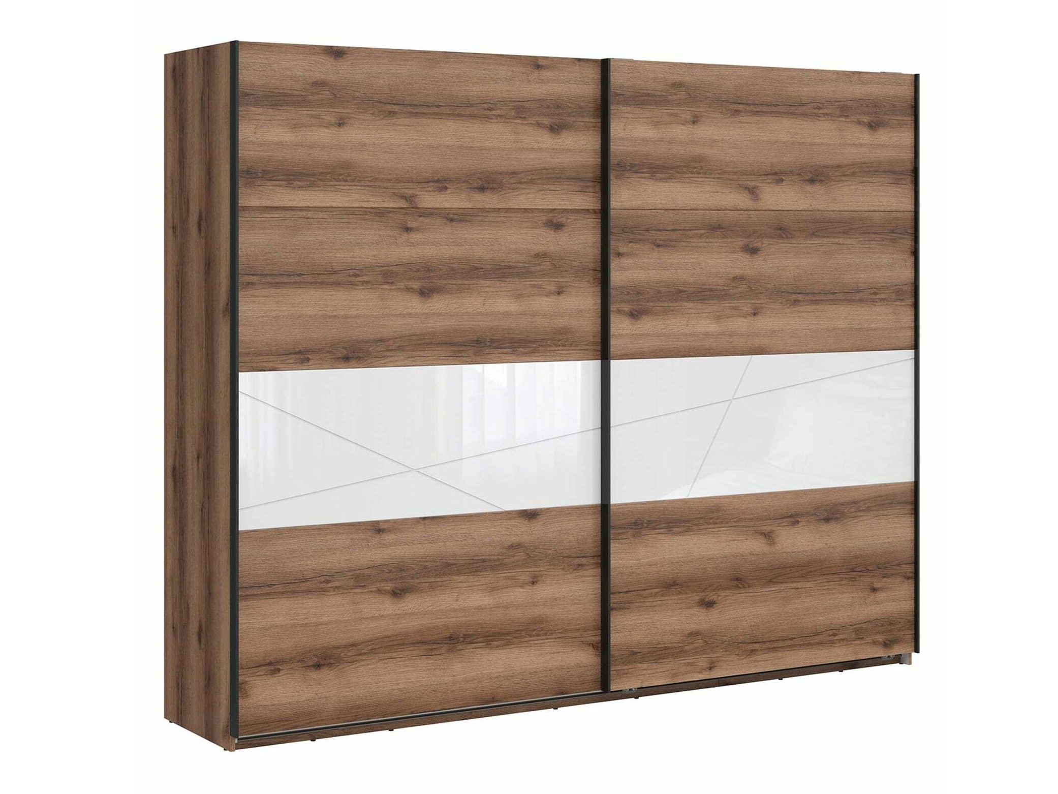 Armadio Fivale 124 (Rovere delano scuro + Bianco lucido)