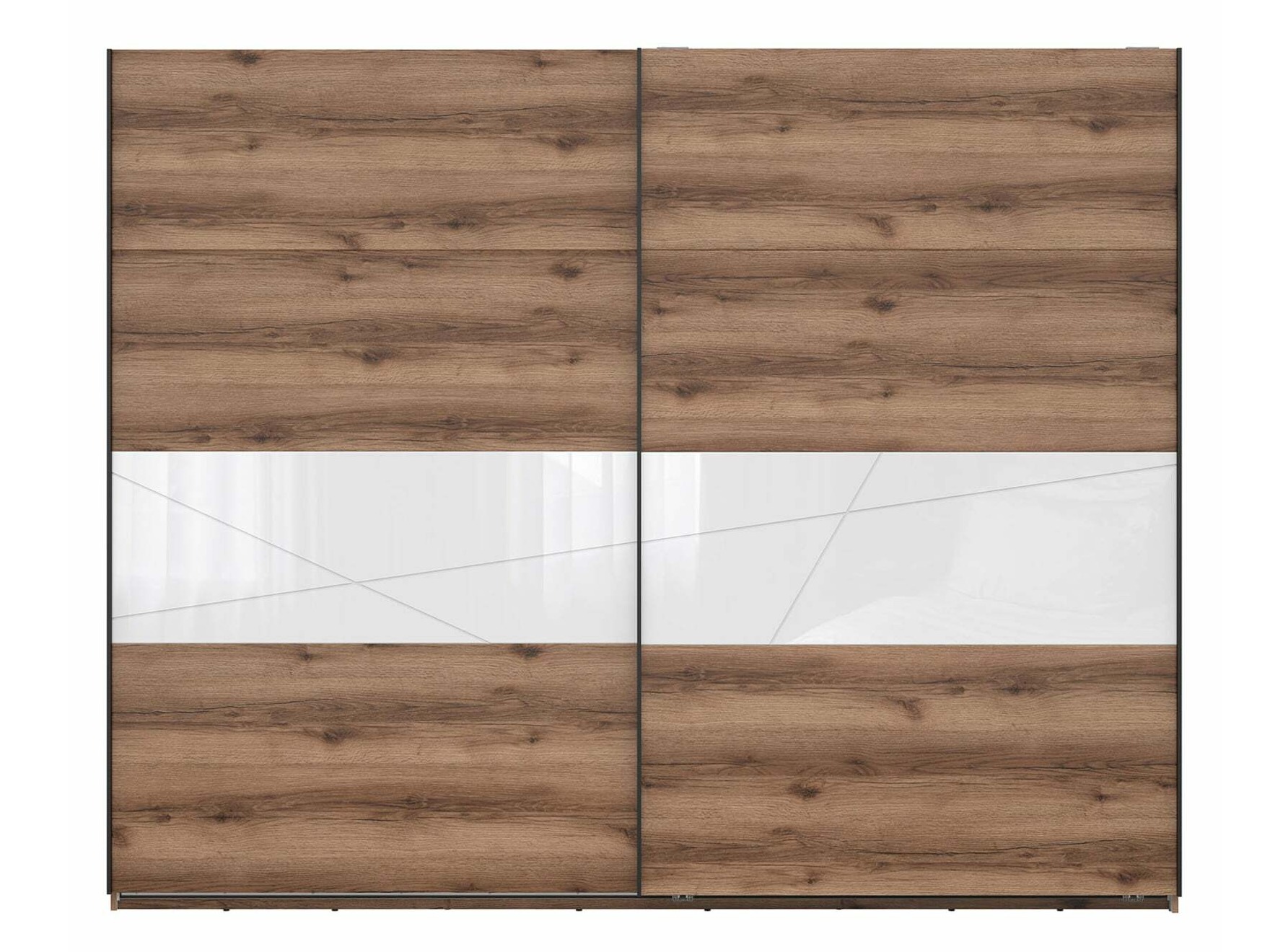 Armadio Fivale 124 (Rovere delano scuro + Bianco lucido)