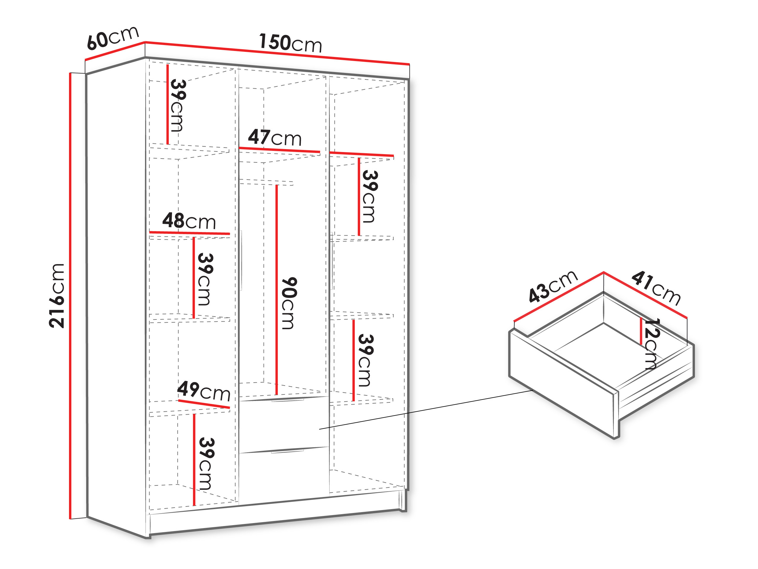 Armadio Closico 200 (Nero)
