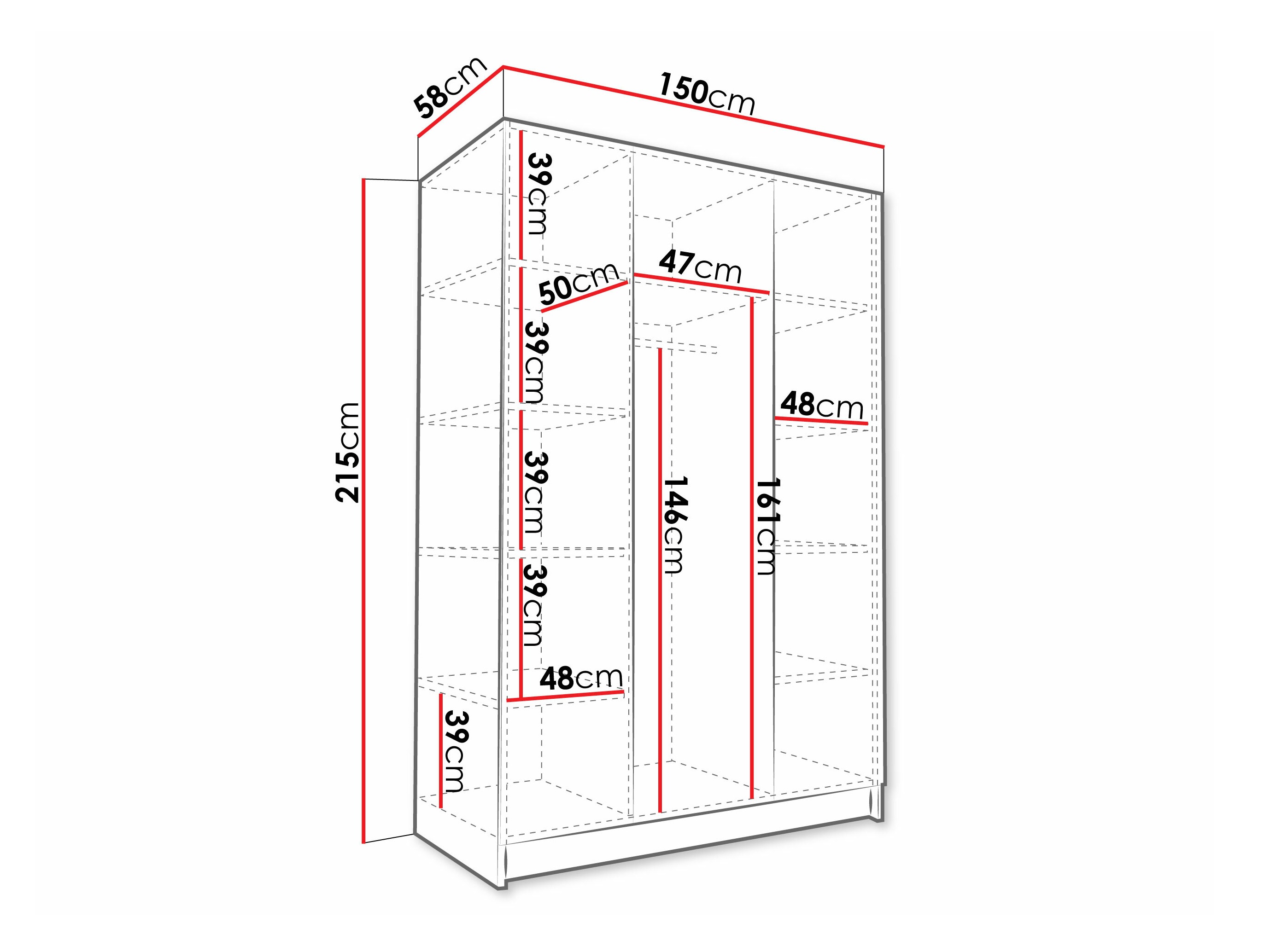Armadio Closico Decoron I (Bianco + Nero)