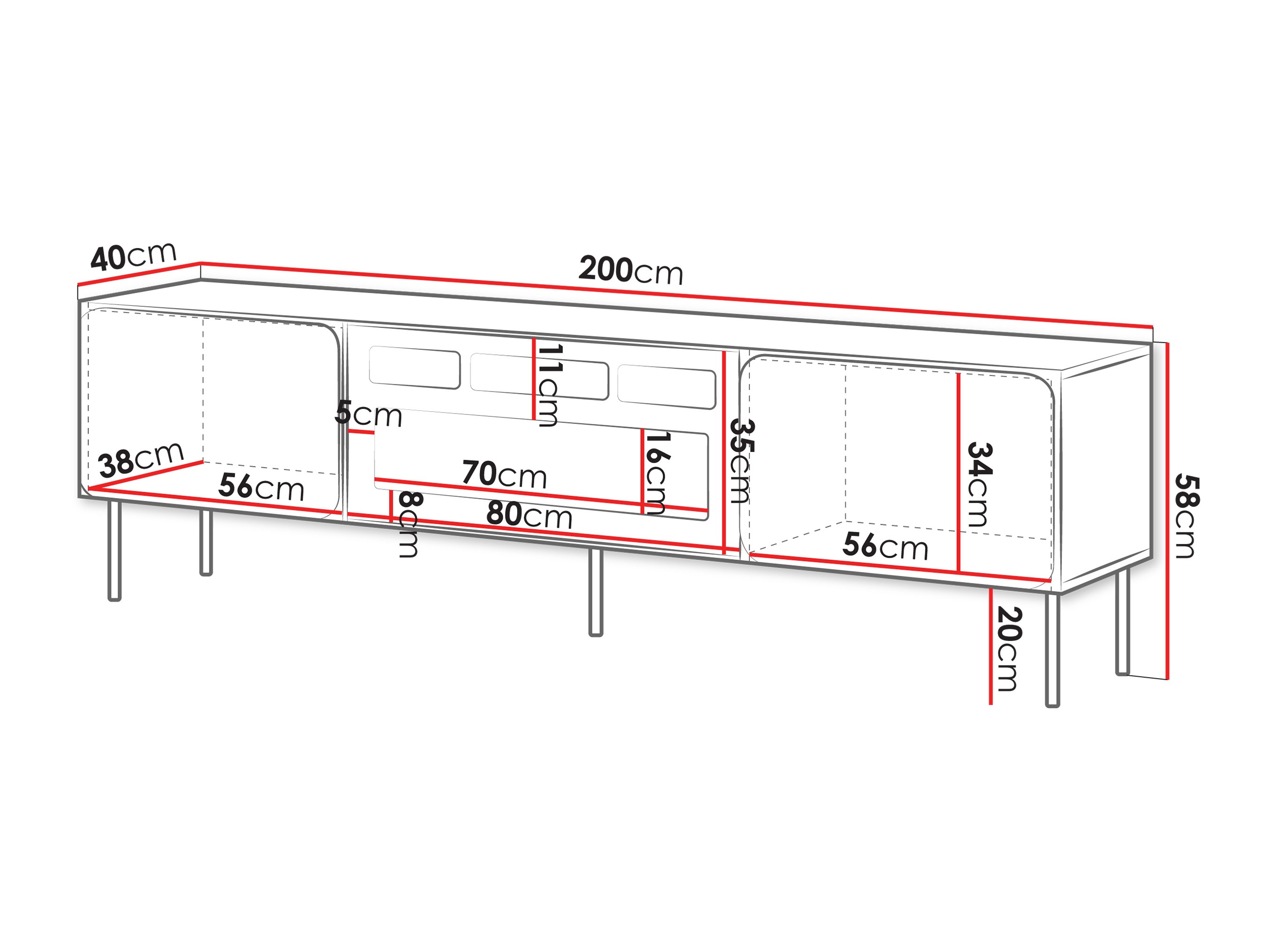 Mobile porta TV Fentore 104 (Cachemire)