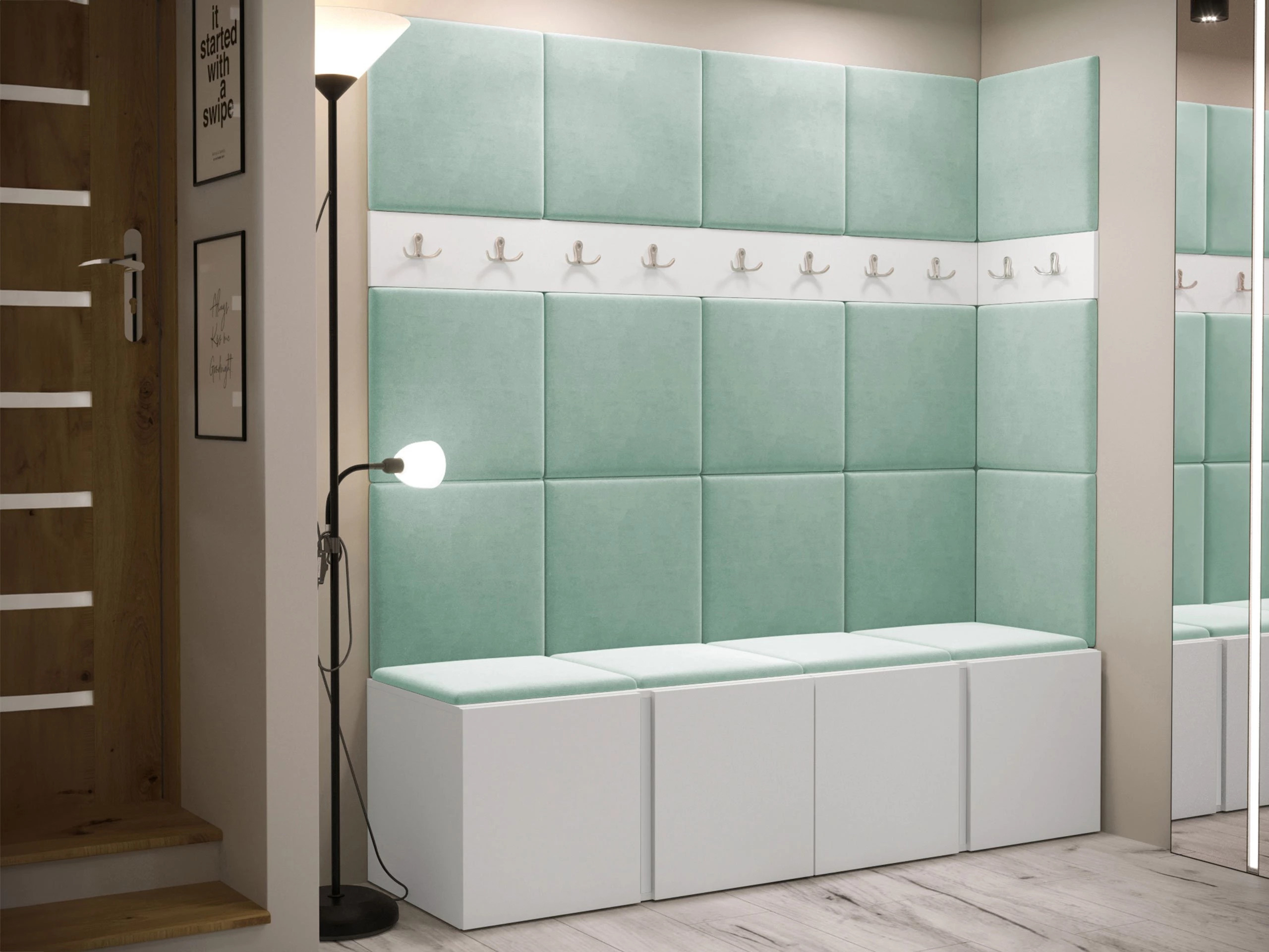 Set arredo da corridoio Pinis II (Bianco)