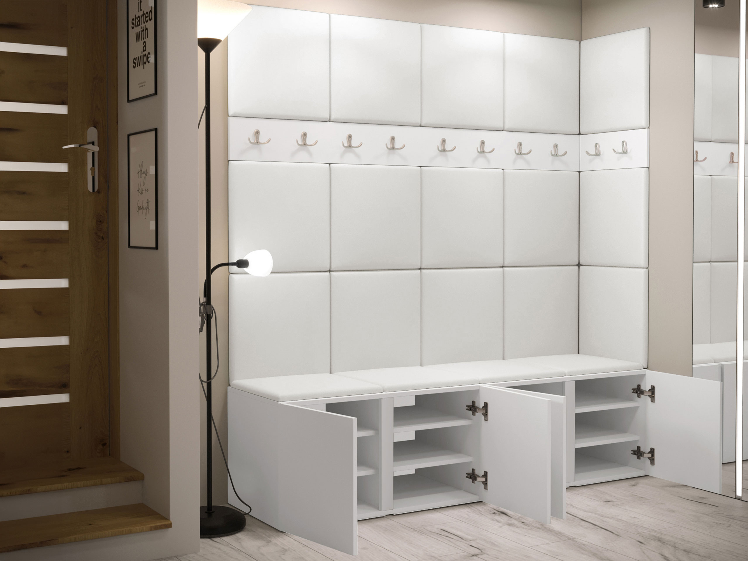 Set arredo da corridoio Pinis II (Bianco)