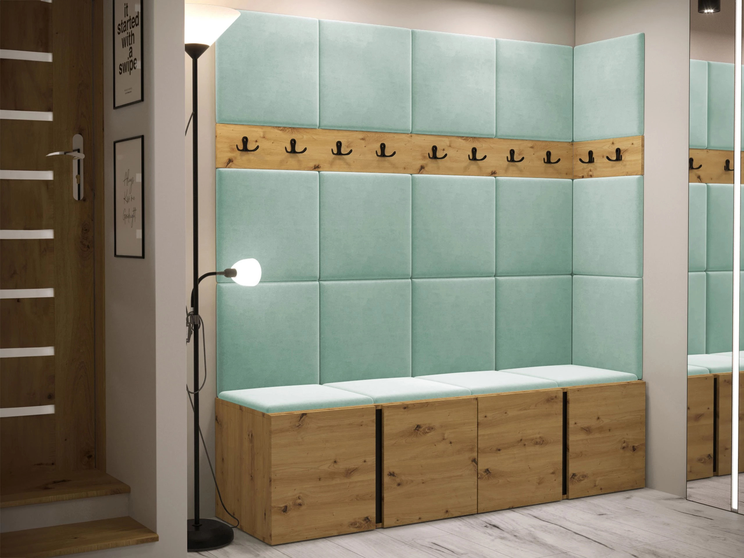 Set arredo da corridoio Pinis II (Rovere Artisan)