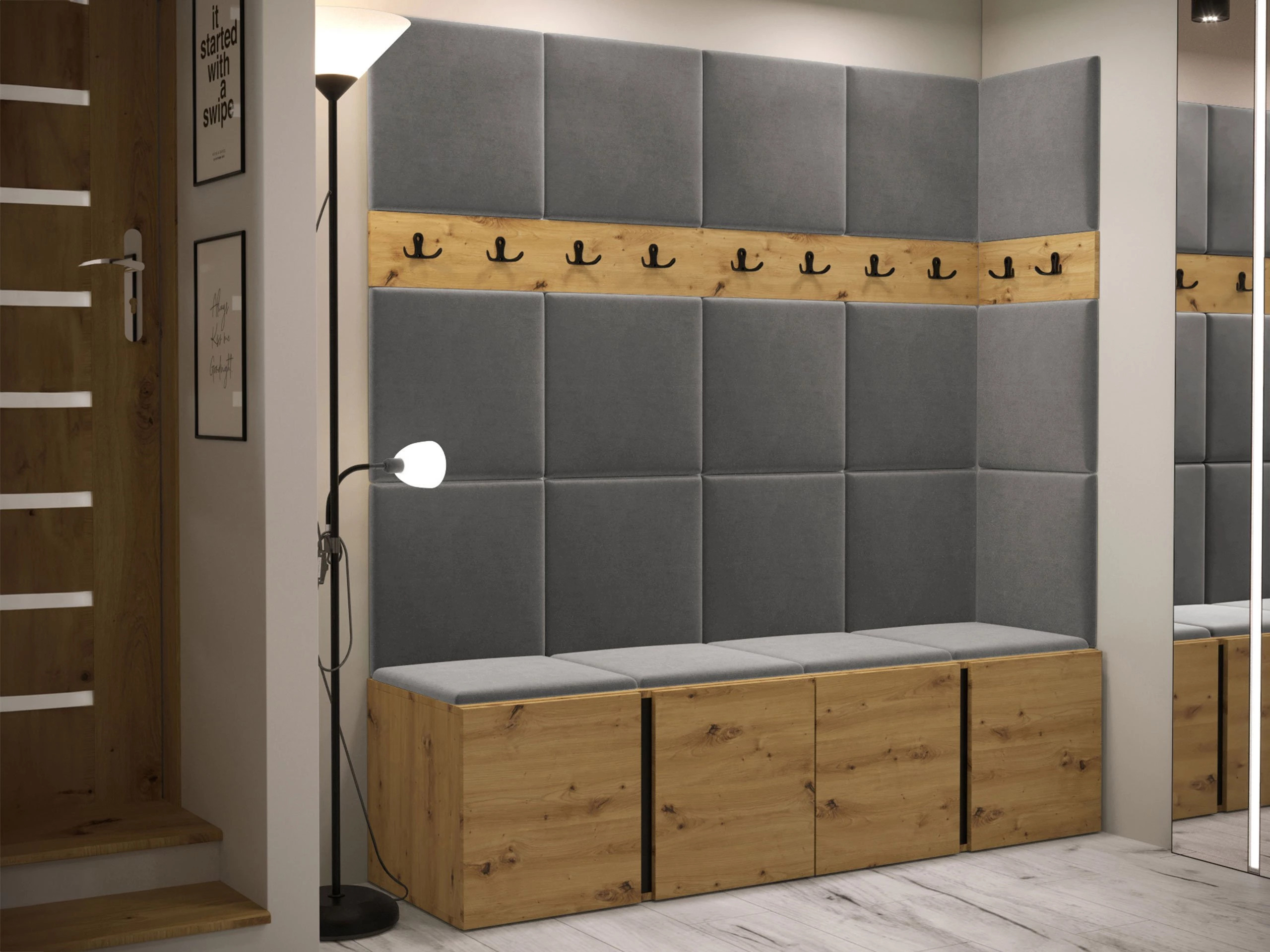 Set arredo da corridoio Pinis II (Rovere Artisan)