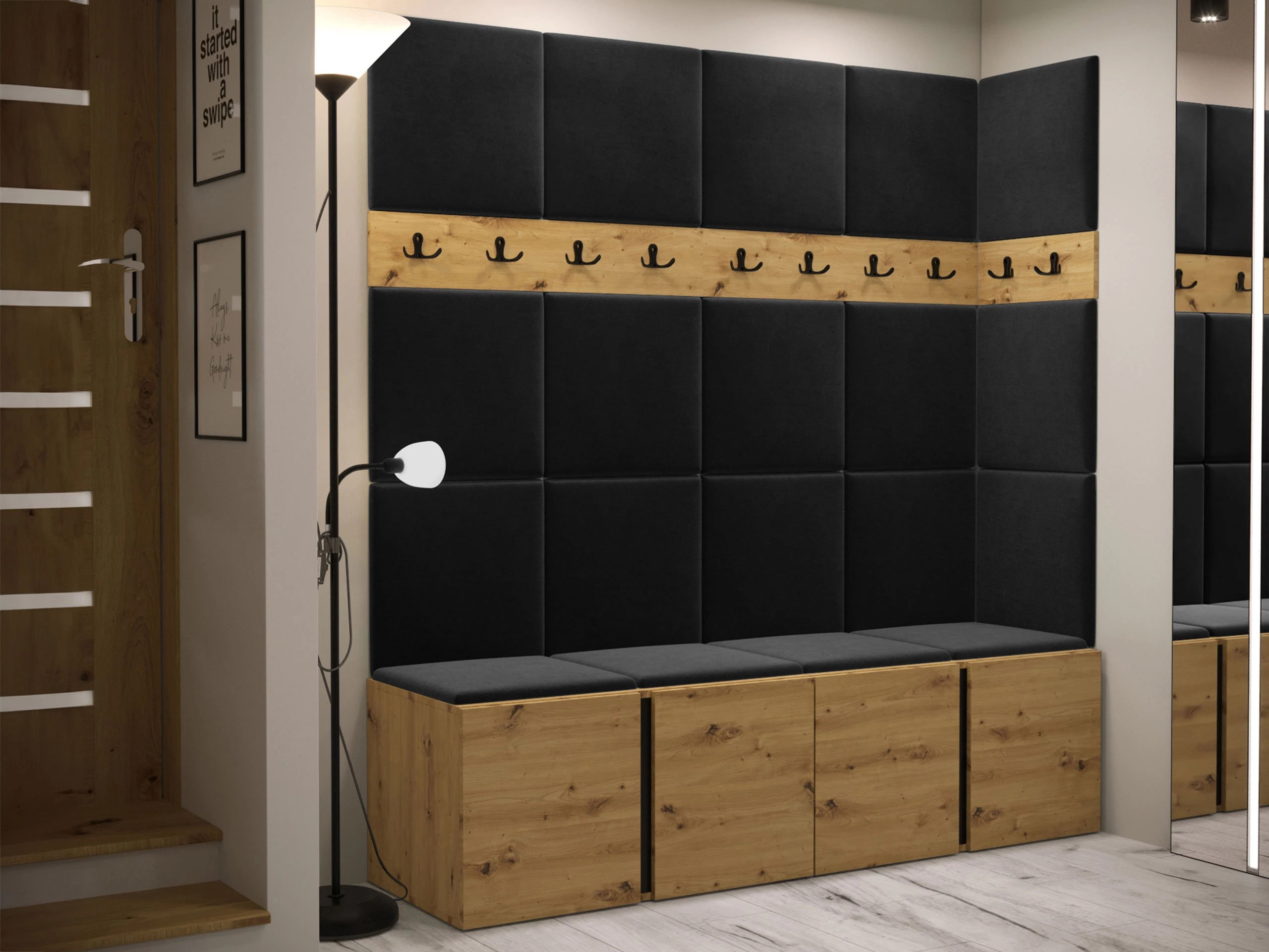 Set arredo da corridoio Pinis II (Rovere Artisan)