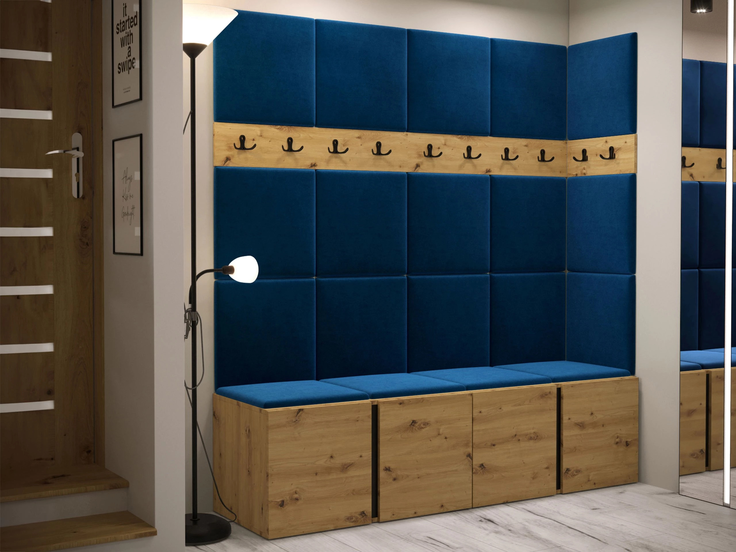 Set arredo da corridoio Pinis II (Rovere Artisan)