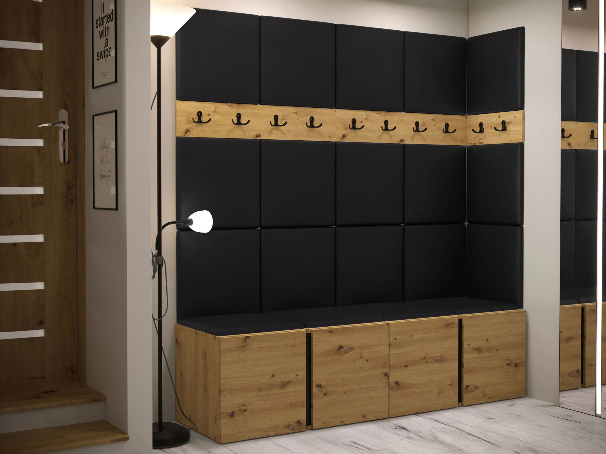 Set arredo da corridoio Pinis II (Rovere Artisan)