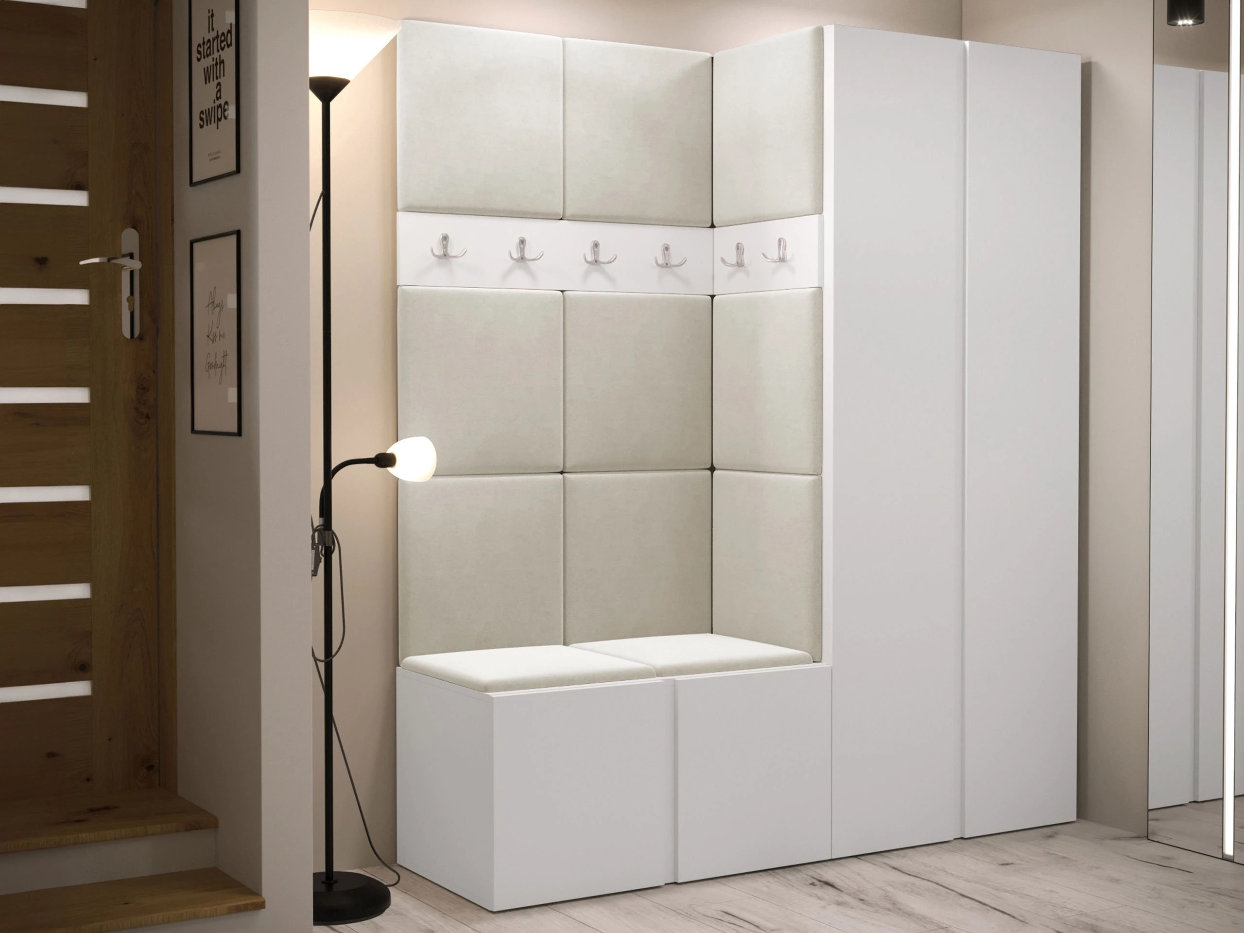 Set arredo da corridoio Pinis III (Bianco)