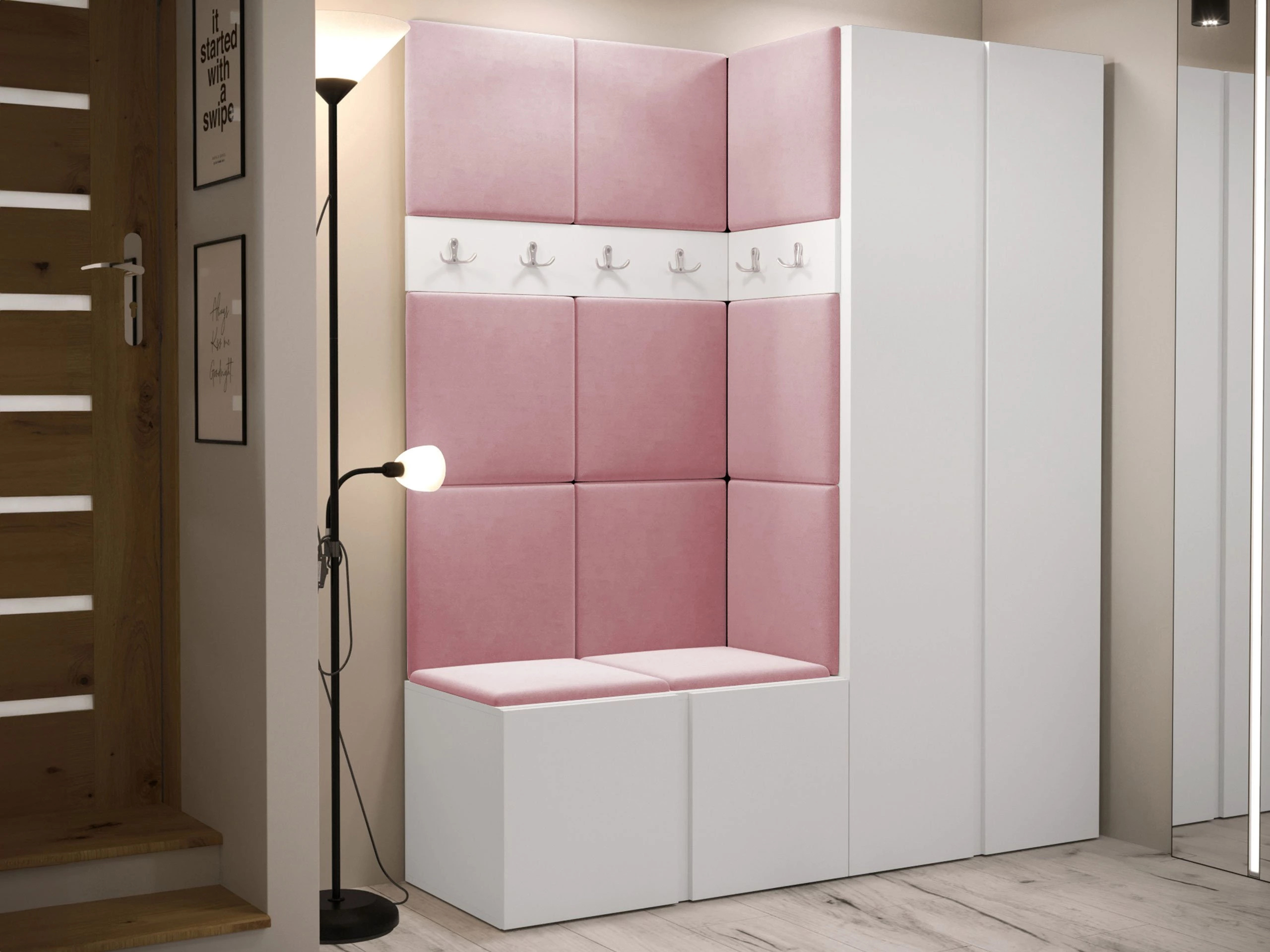Set arredo da corridoio Pinis III (Bianco)