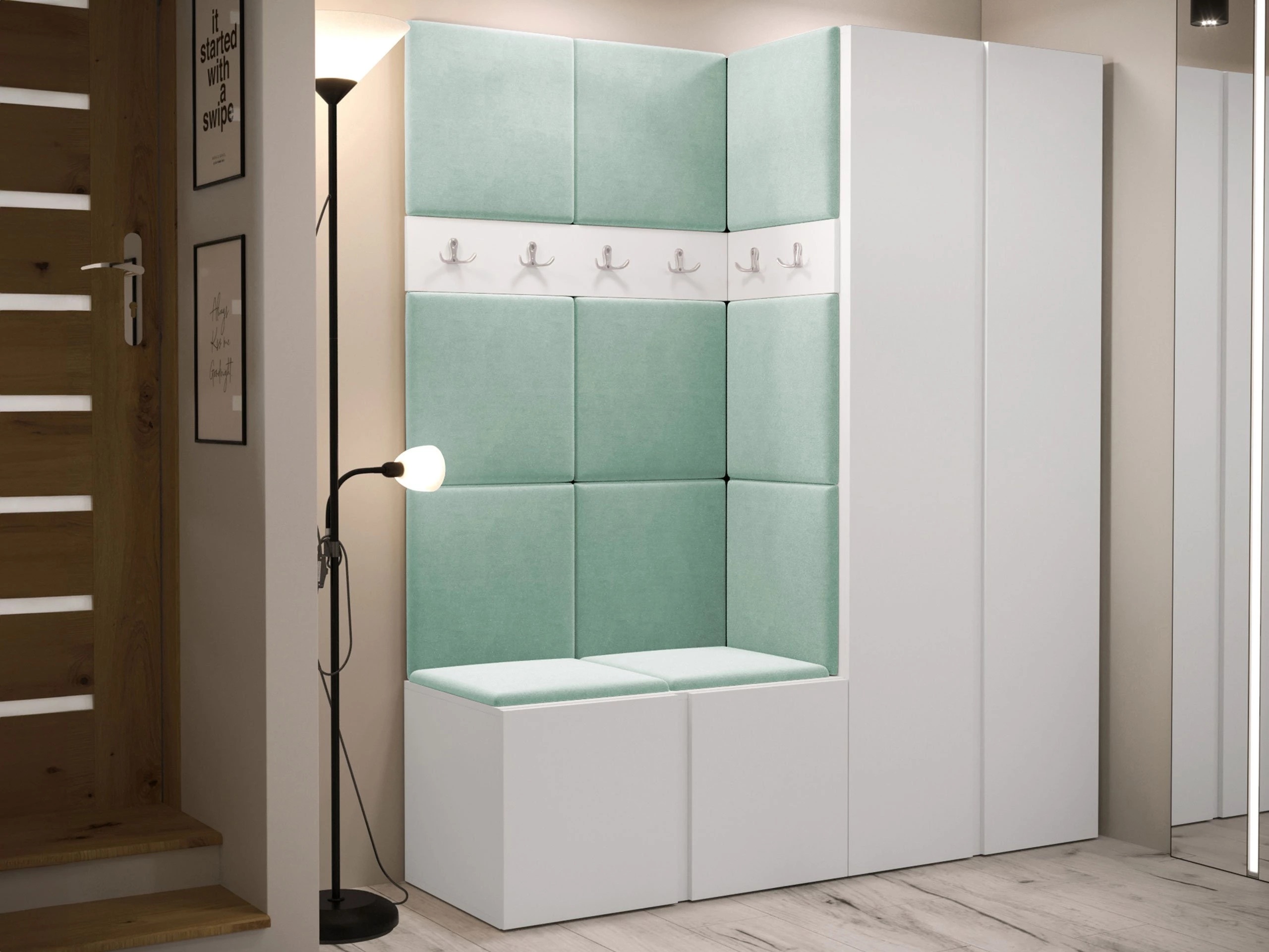 Set arredo da corridoio Pinis III (Bianco)