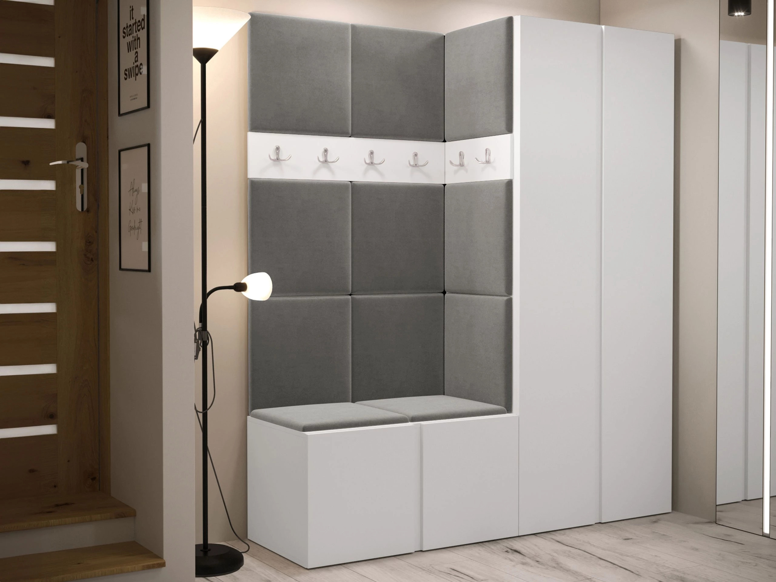 Set arredo da corridoio Pinis III (Bianco)