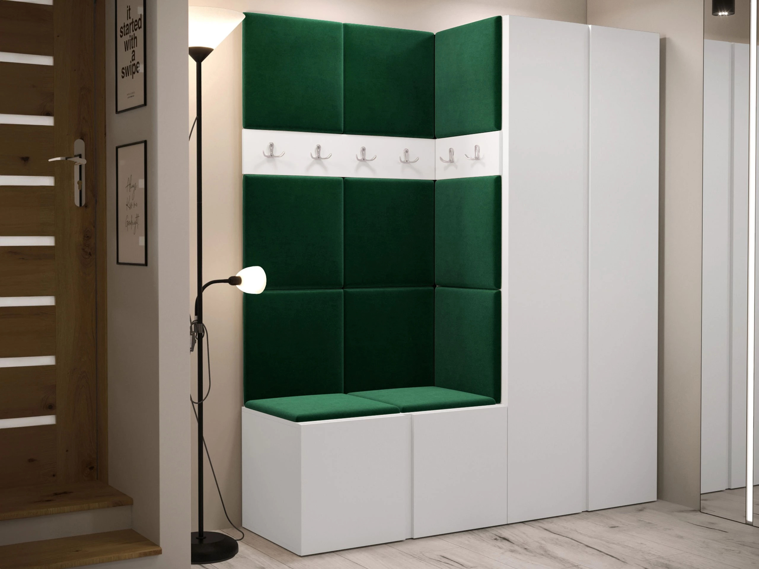 Set arredo da corridoio Pinis III (Bianco)